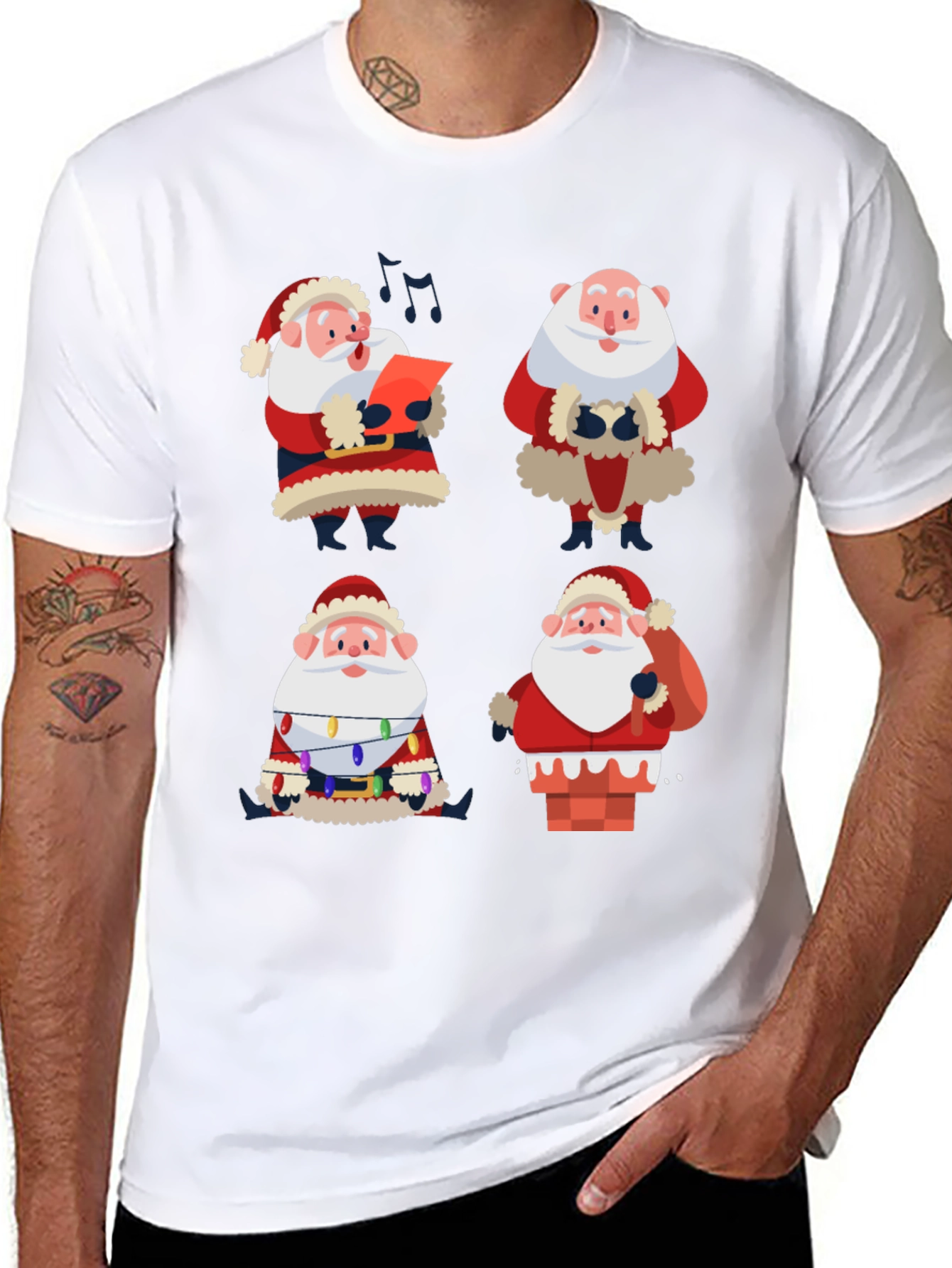 Santa Claus Graphic Tee - Holiday Cheer T-Shirt