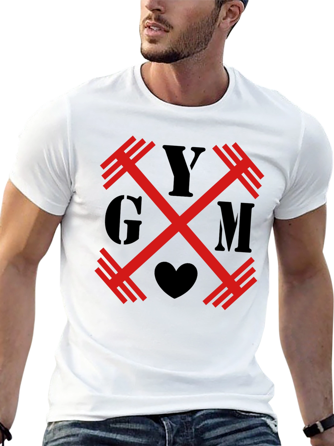 Gym & Heart Black T-Shirt Fitness Apparel