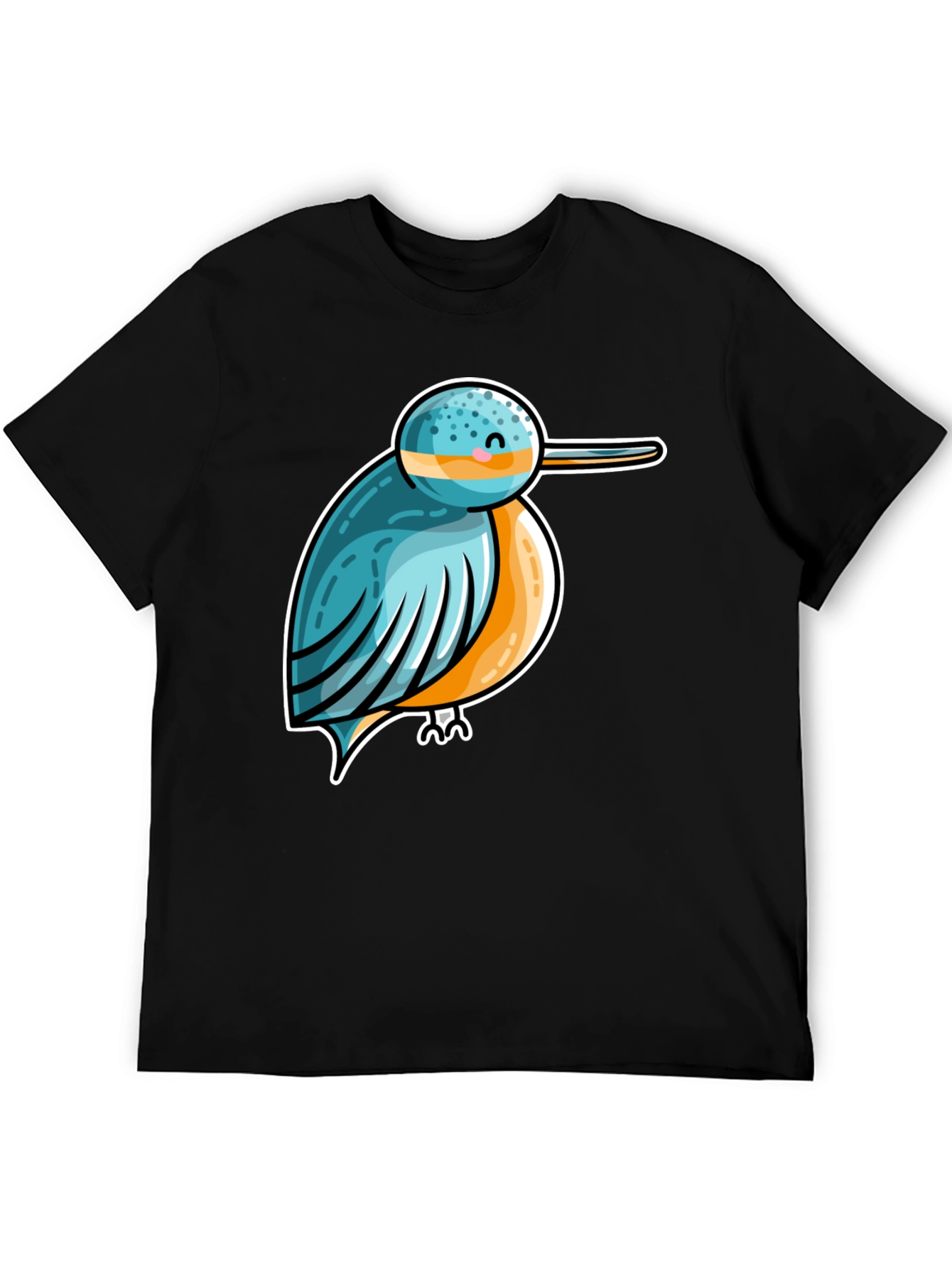 Cartoon Bird Graphic Tee - Unisex Black T-Shirt