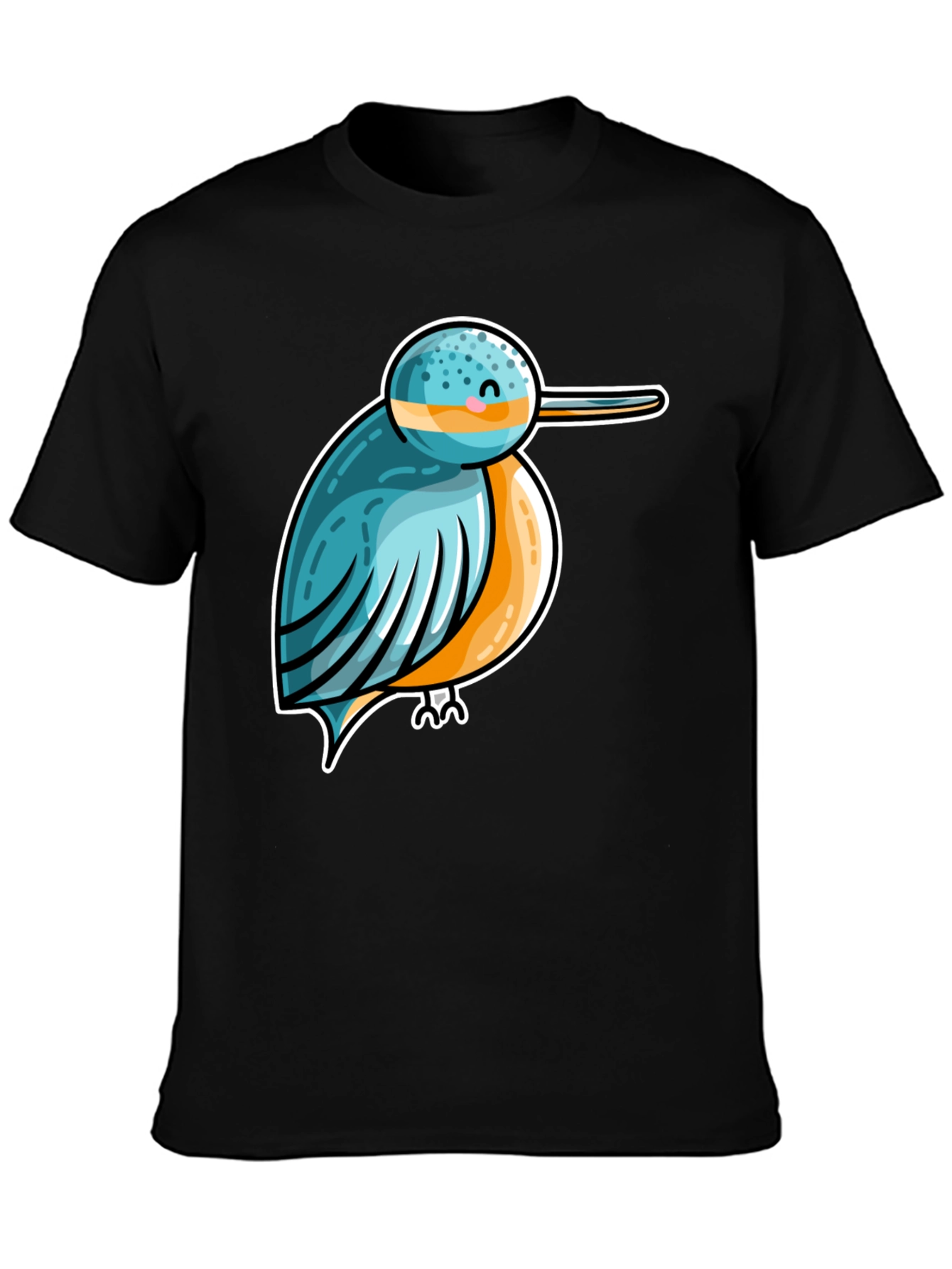 Cartoon Bird Graphic Tee - Unisex Black T-Shirt