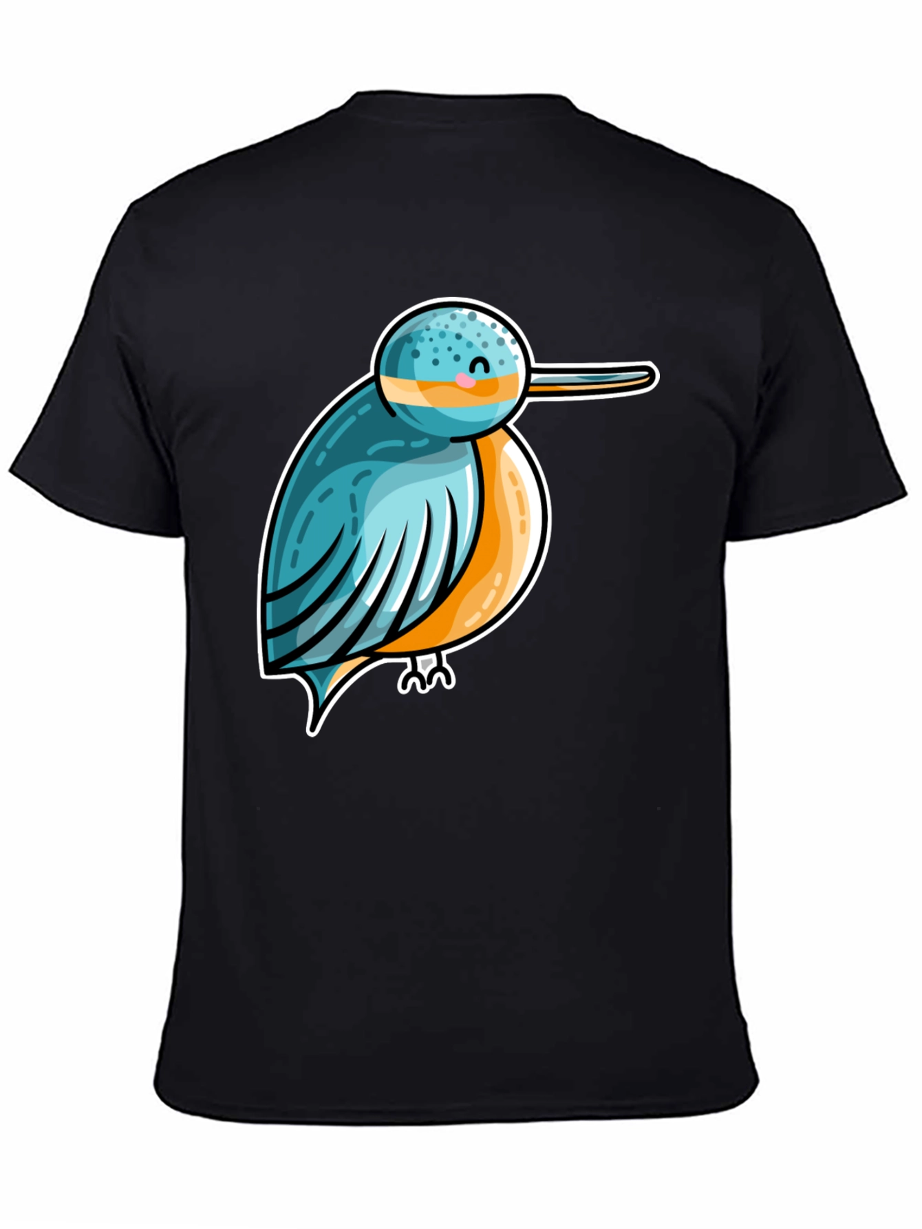 Cartoon Bird Graphic Tee - Unisex Black T-Shirt