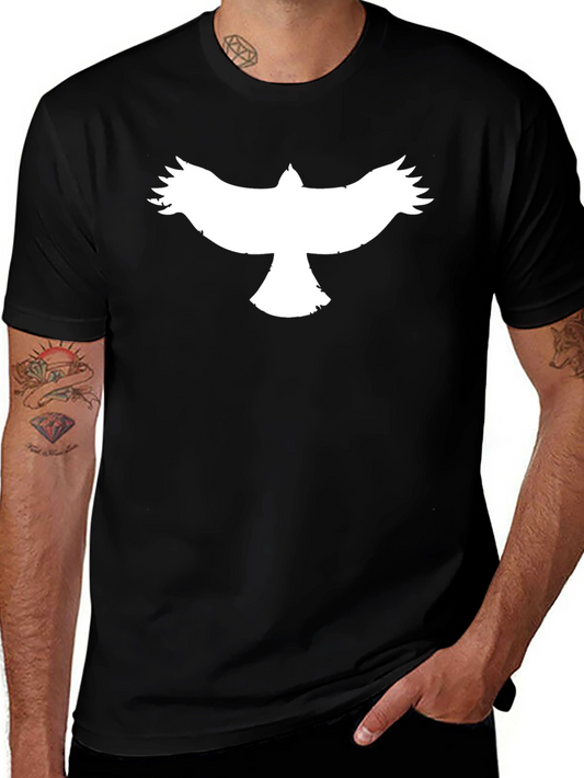 Mens Black T-Shirt with Bird Design