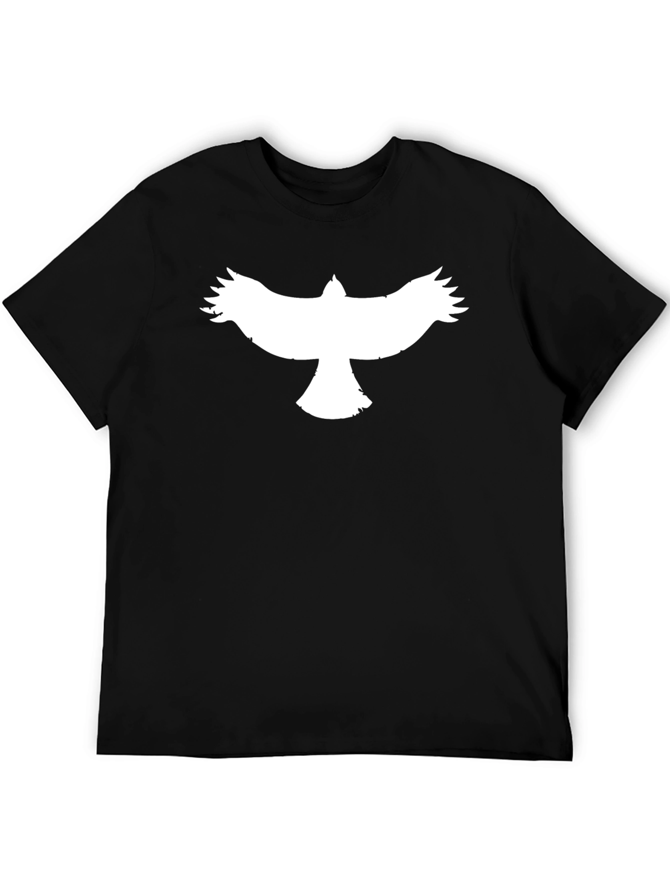 Mens Black T-Shirt with Bird Design