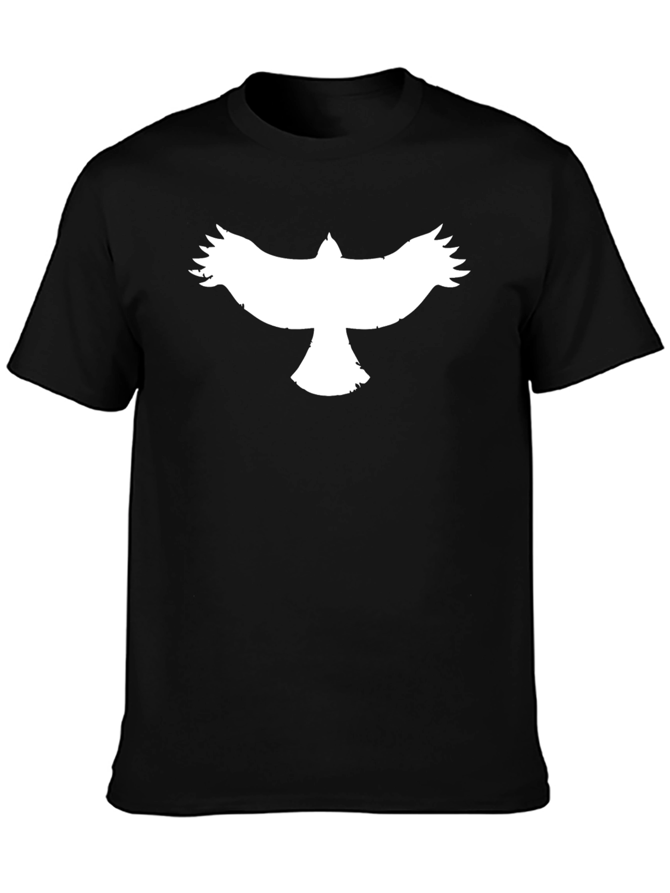 Mens Black T-Shirt with Bird Design
