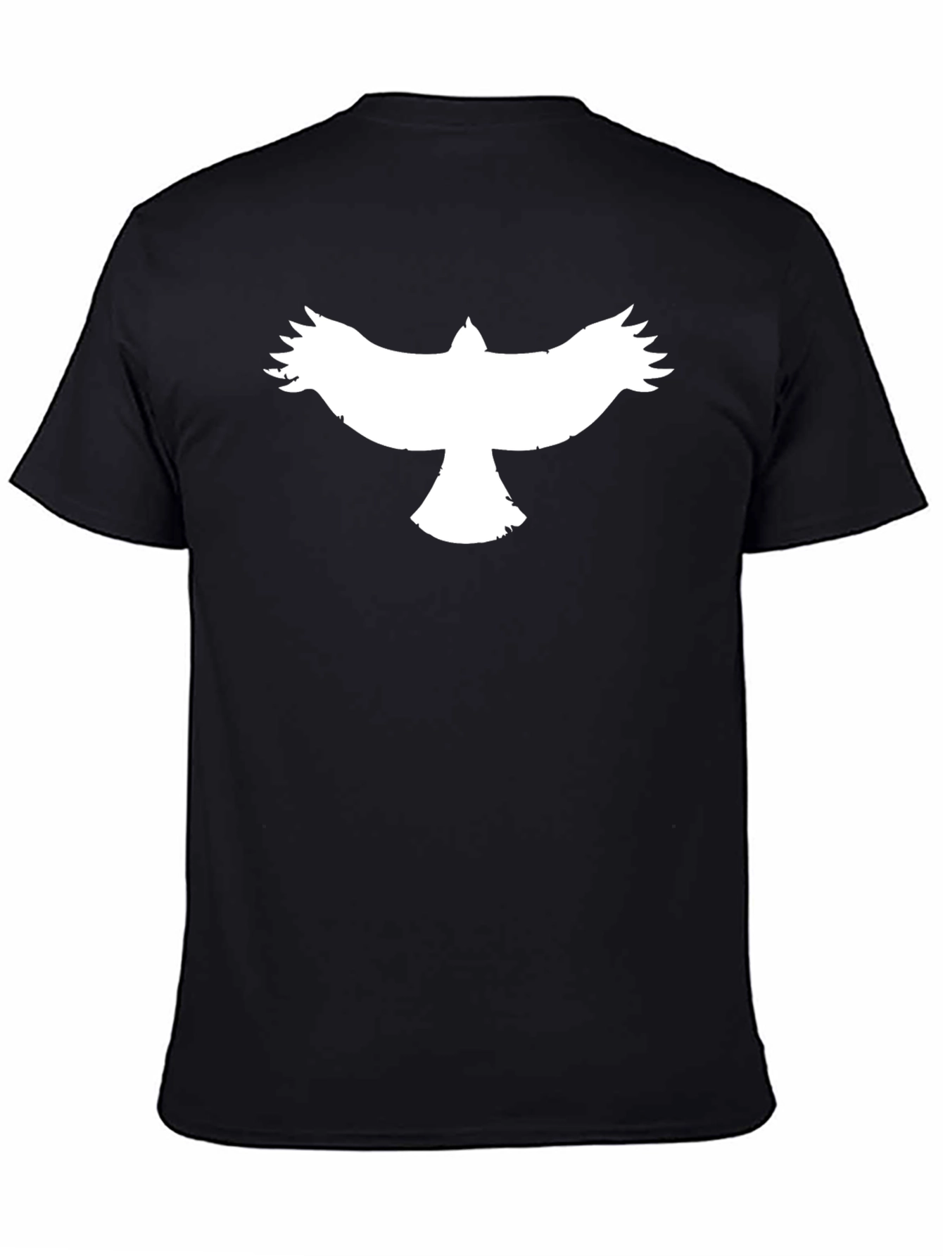 Mens Black T-Shirt with Bird Design
