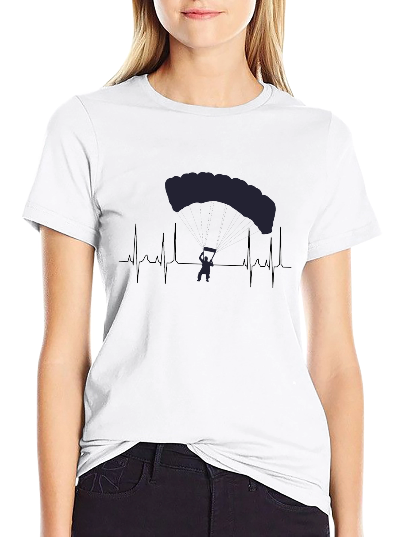 Parachute Heartbeat T-Shirt - Skydiving Enthusiast Tee