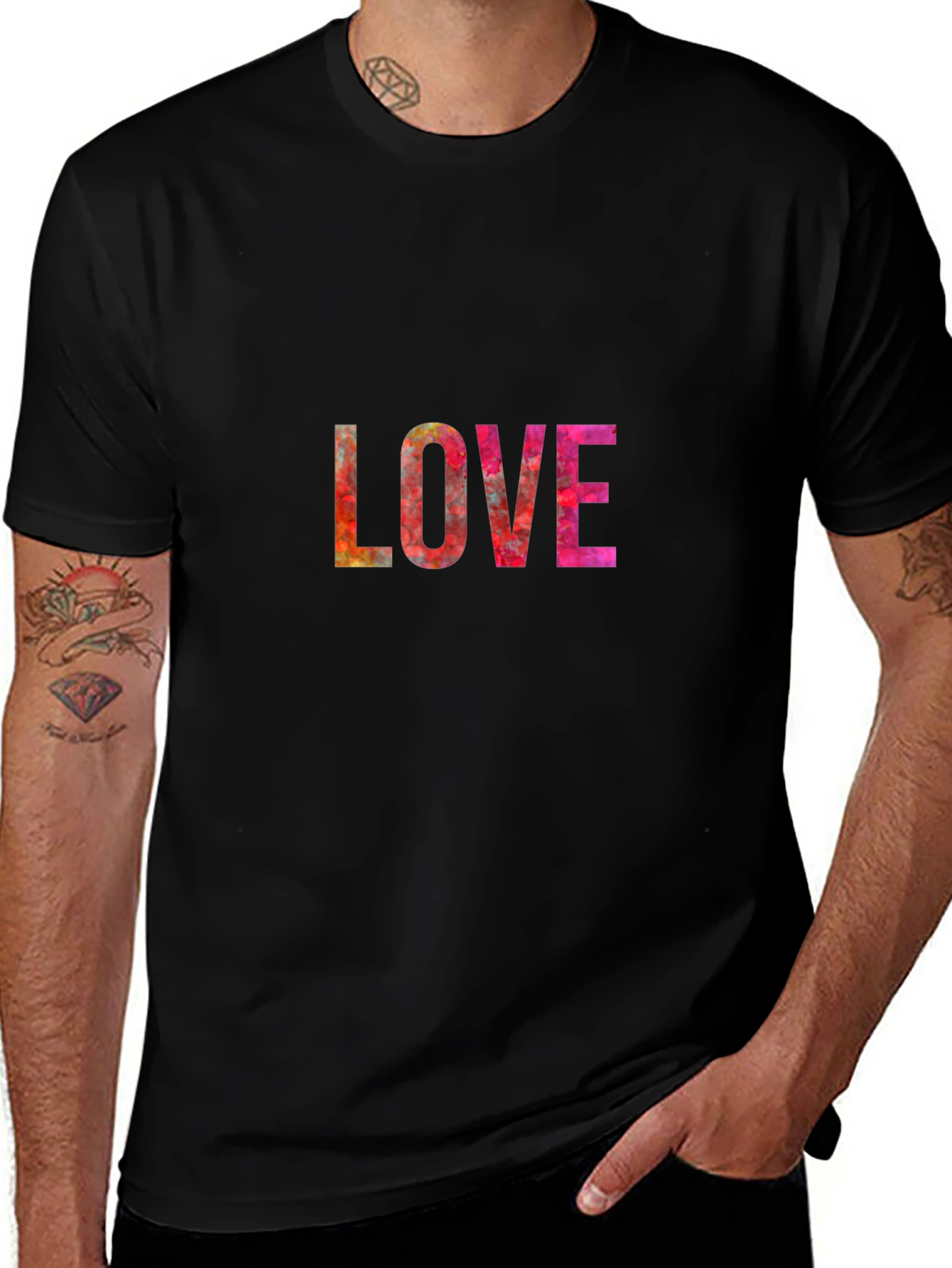 LOVE Graphic Print Black T-Shirt