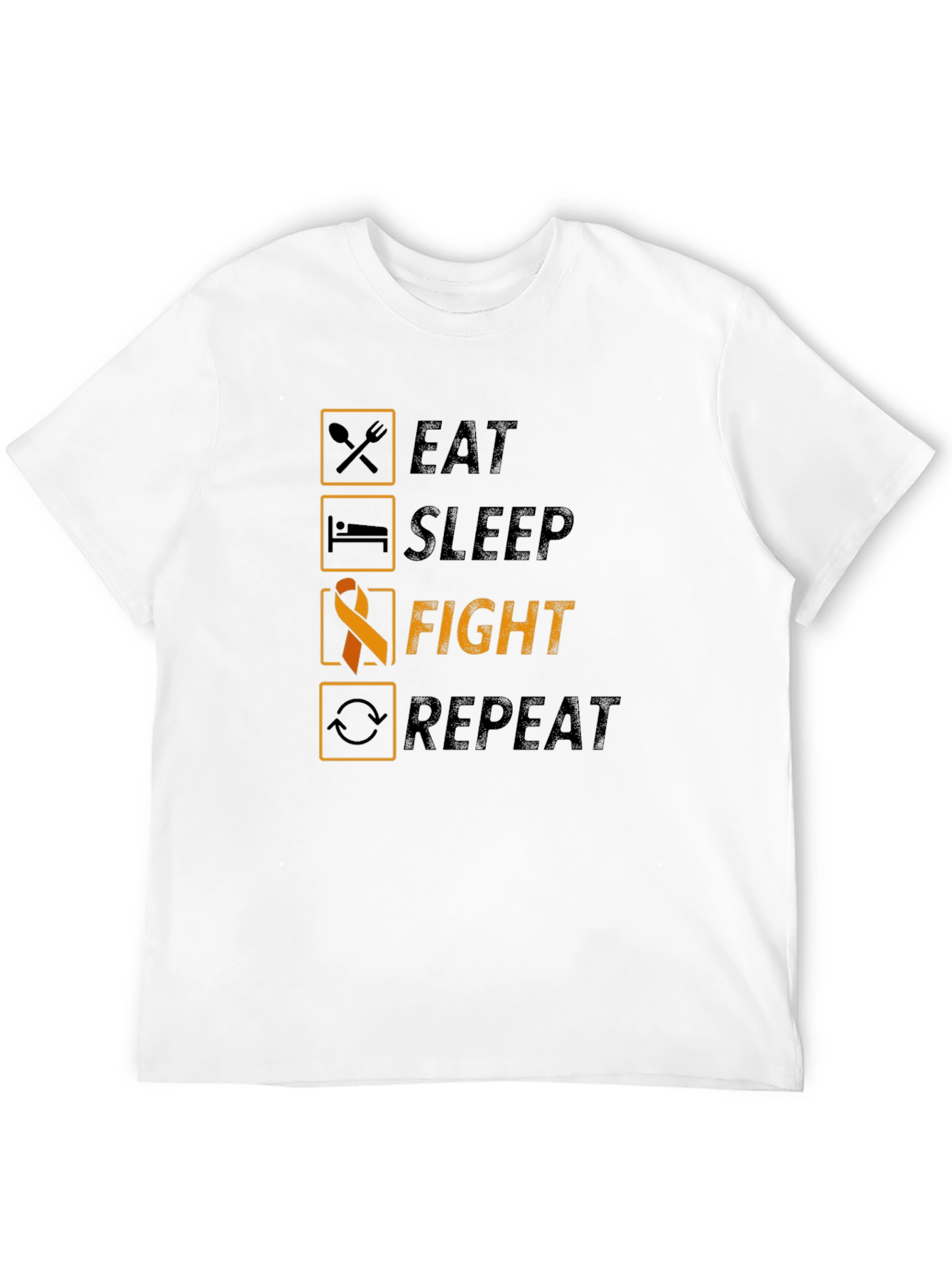 Eat Sleep Fight Repeat T-Shirt - Awareness Tee