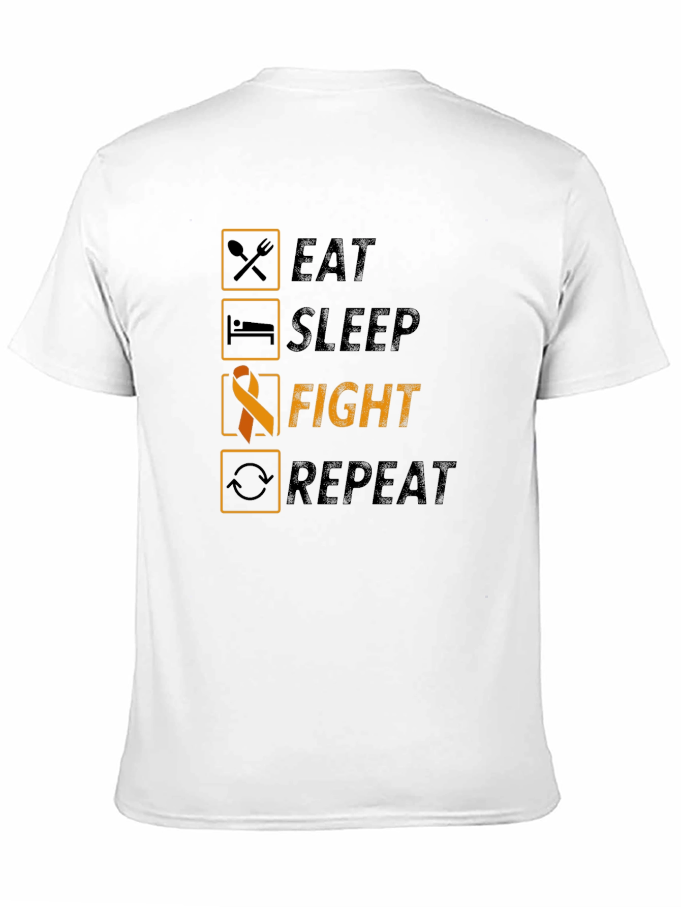 Eat Sleep Fight Repeat T-Shirt - Awareness Tee