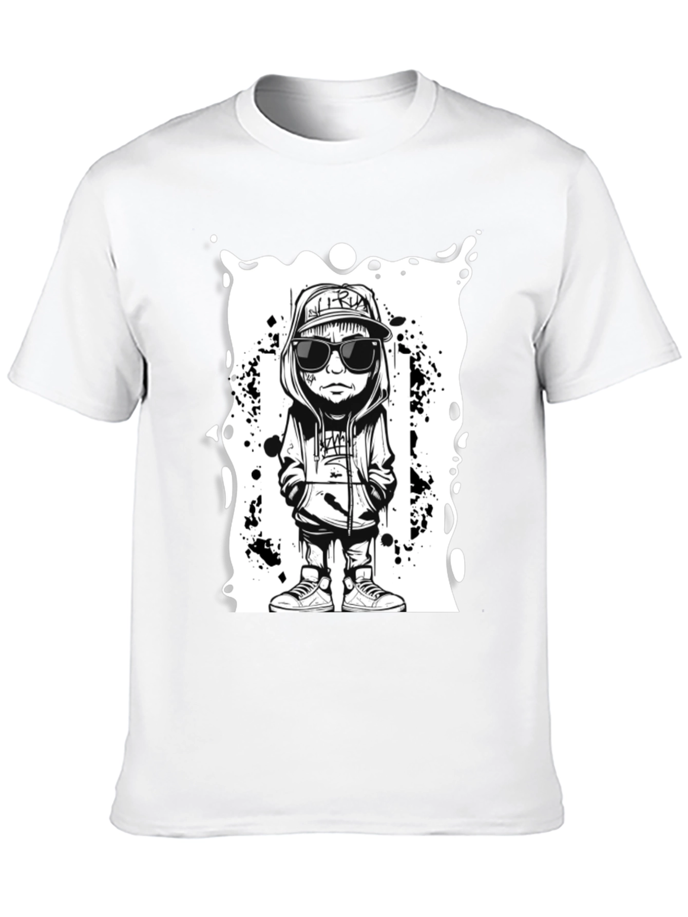 Cartoon Graphic Black Tee