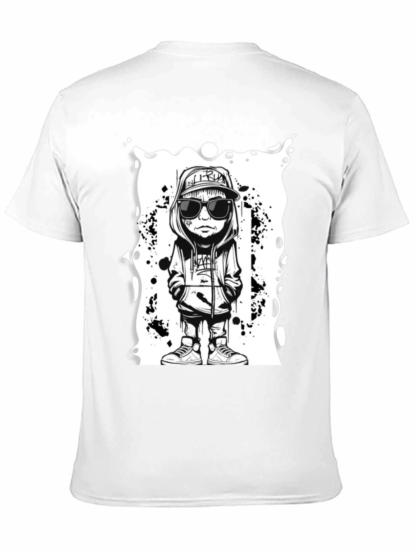 Cartoon Graphic Black Tee