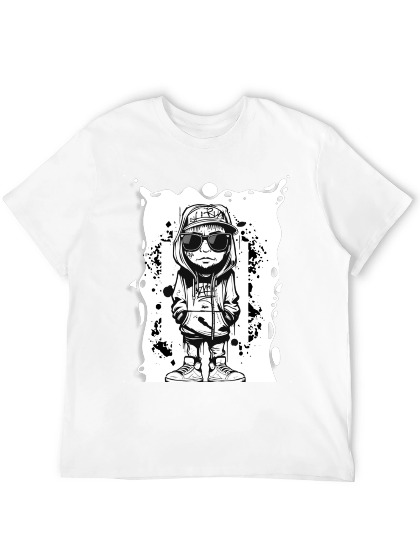 Cartoon Graphic Black Tee