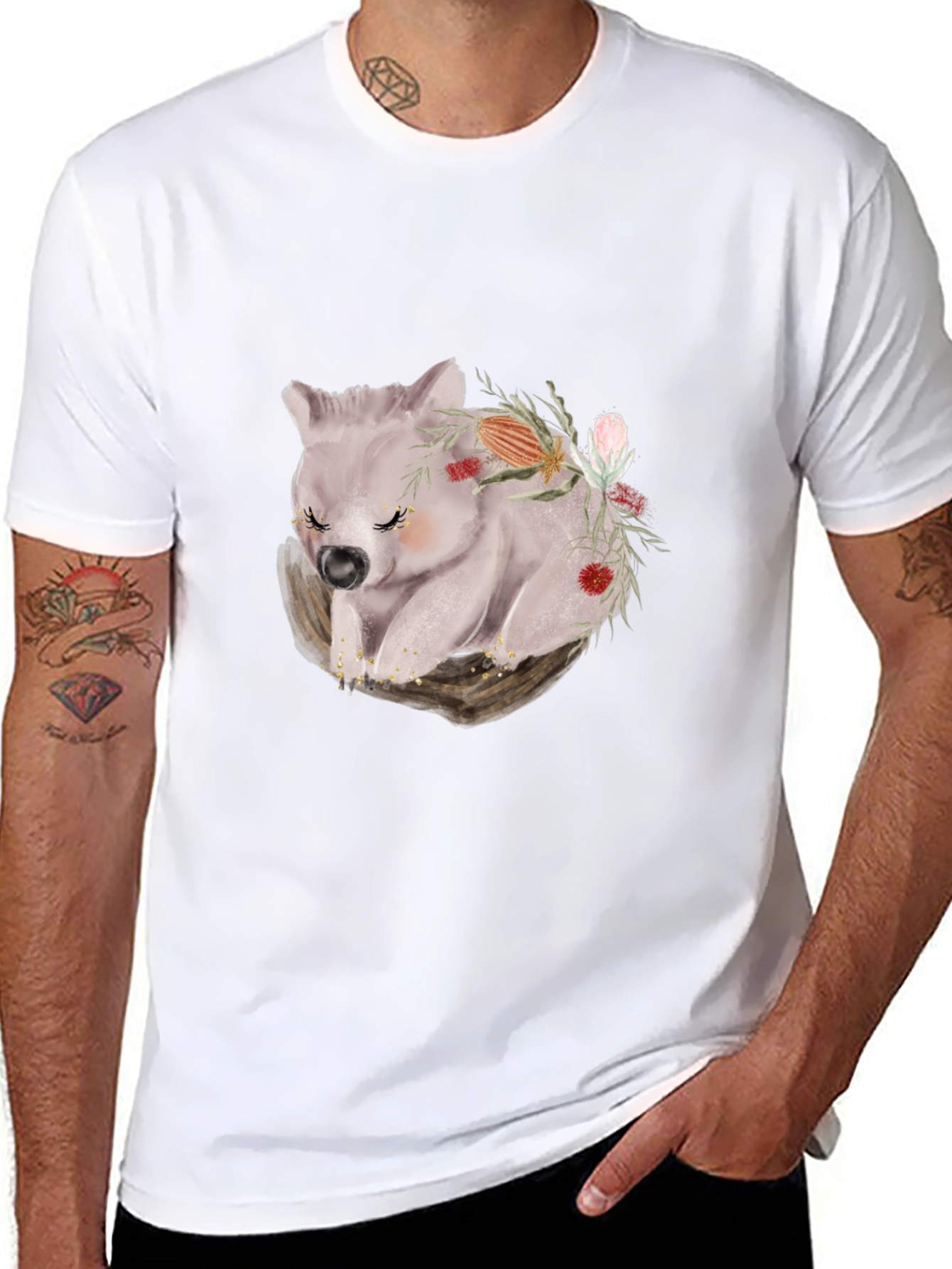 Wombat Floral T-Shirt - Soft & Stylish Tee