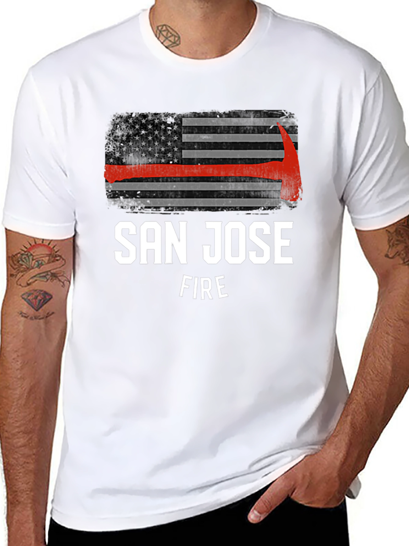 San Jose Fire T-Shirt - Thin Red Line Axe