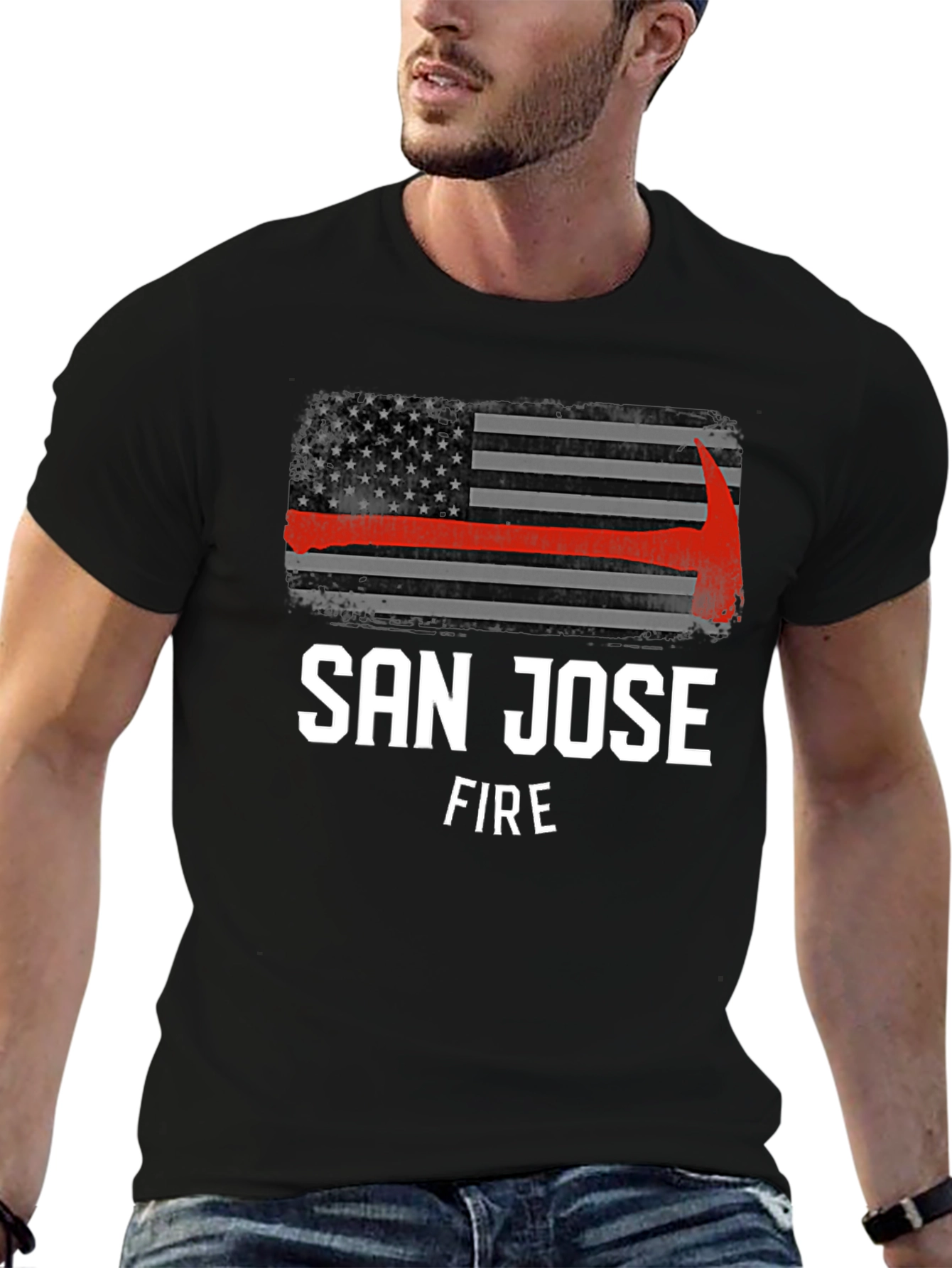 San Jose Fire T-Shirt - Thin Red Line Axe