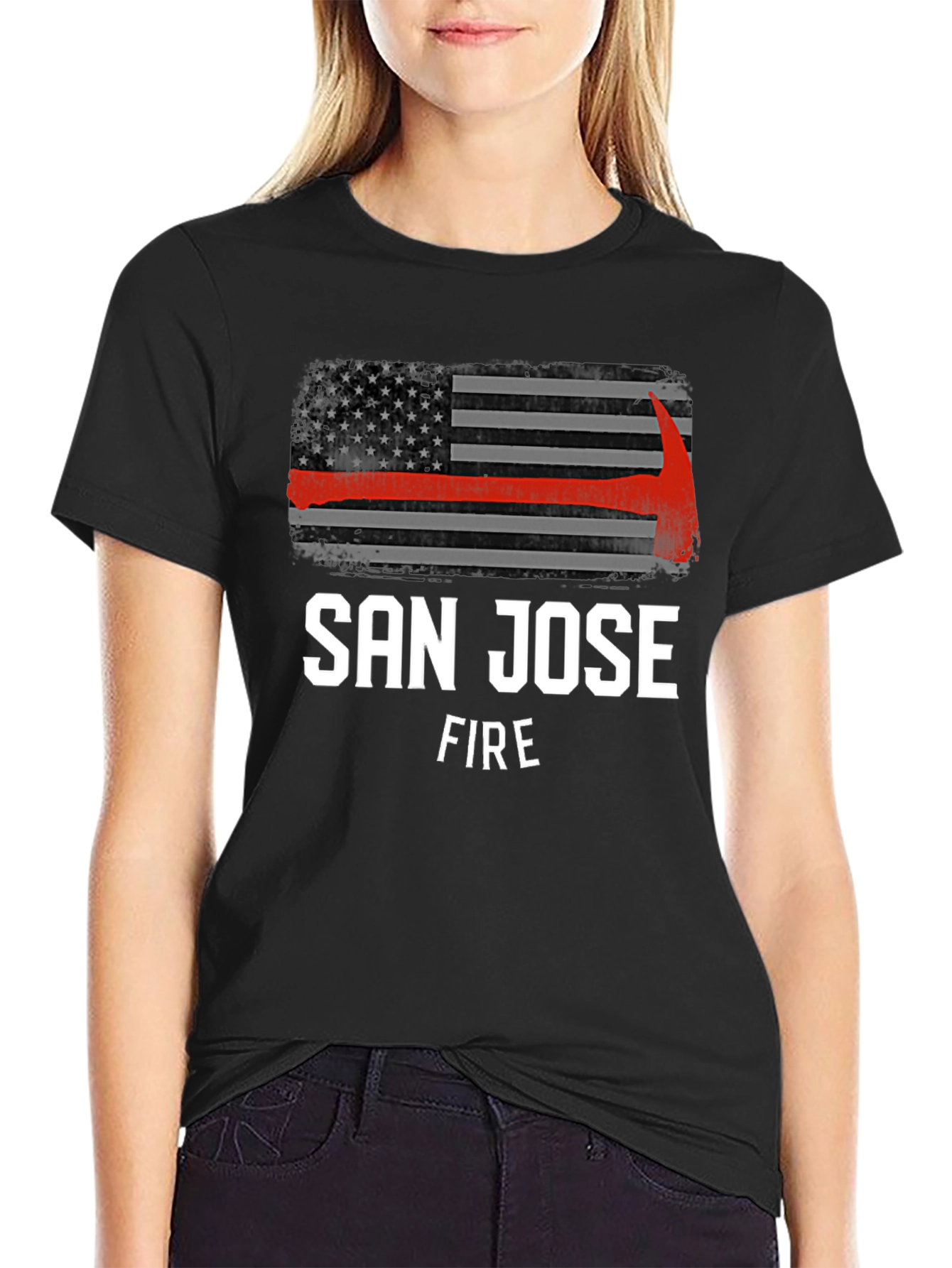 San Jose Fire T-Shirt - Thin Red Line Axe
