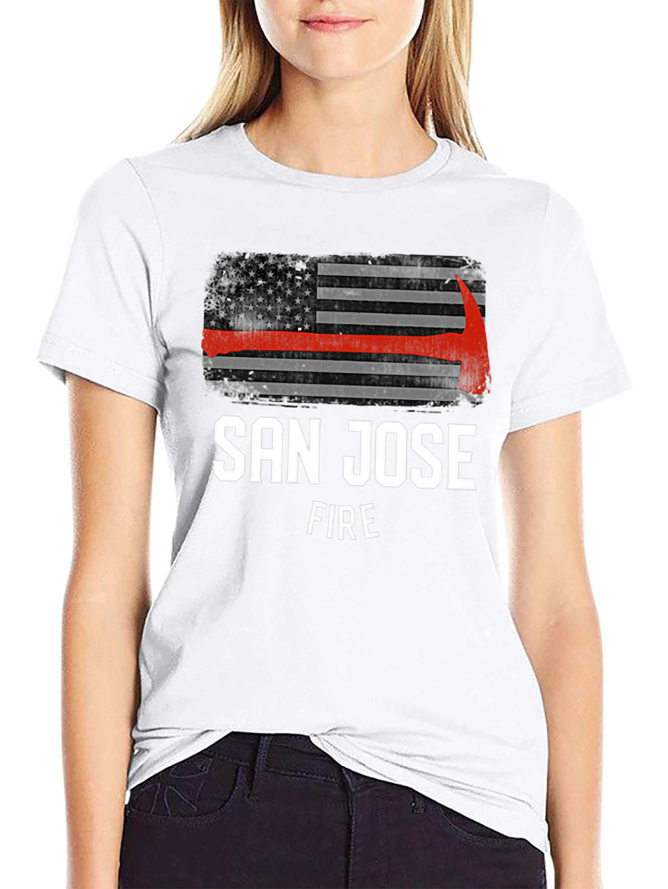 San Jose Fire T-Shirt - Thin Red Line Axe