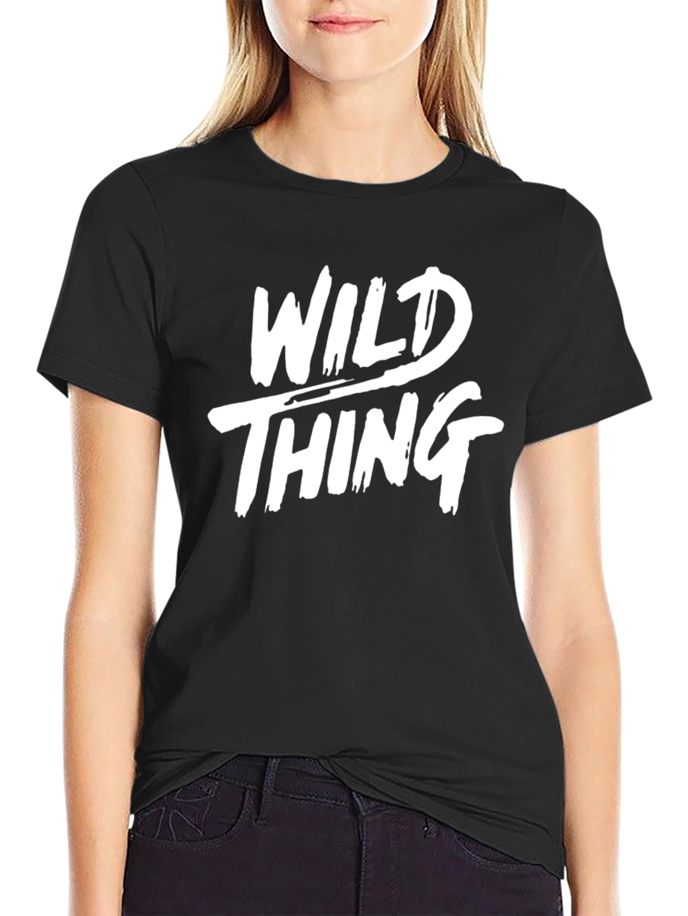 Wild Thing Graphic Print Black T-Shirt