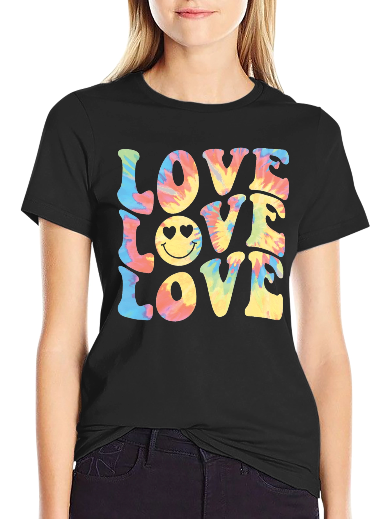 Tie-Dye Love Smiley Face T-Shirt