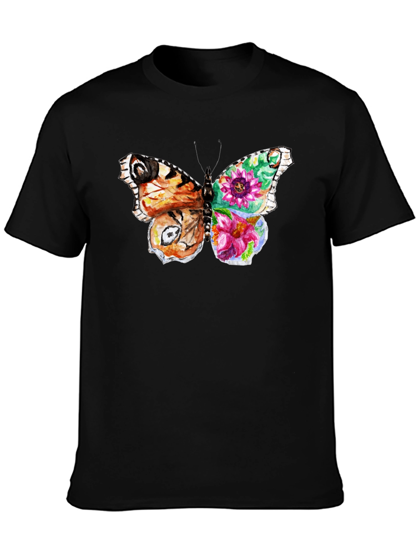 Butterfly Floral Print Mens T-Shirt