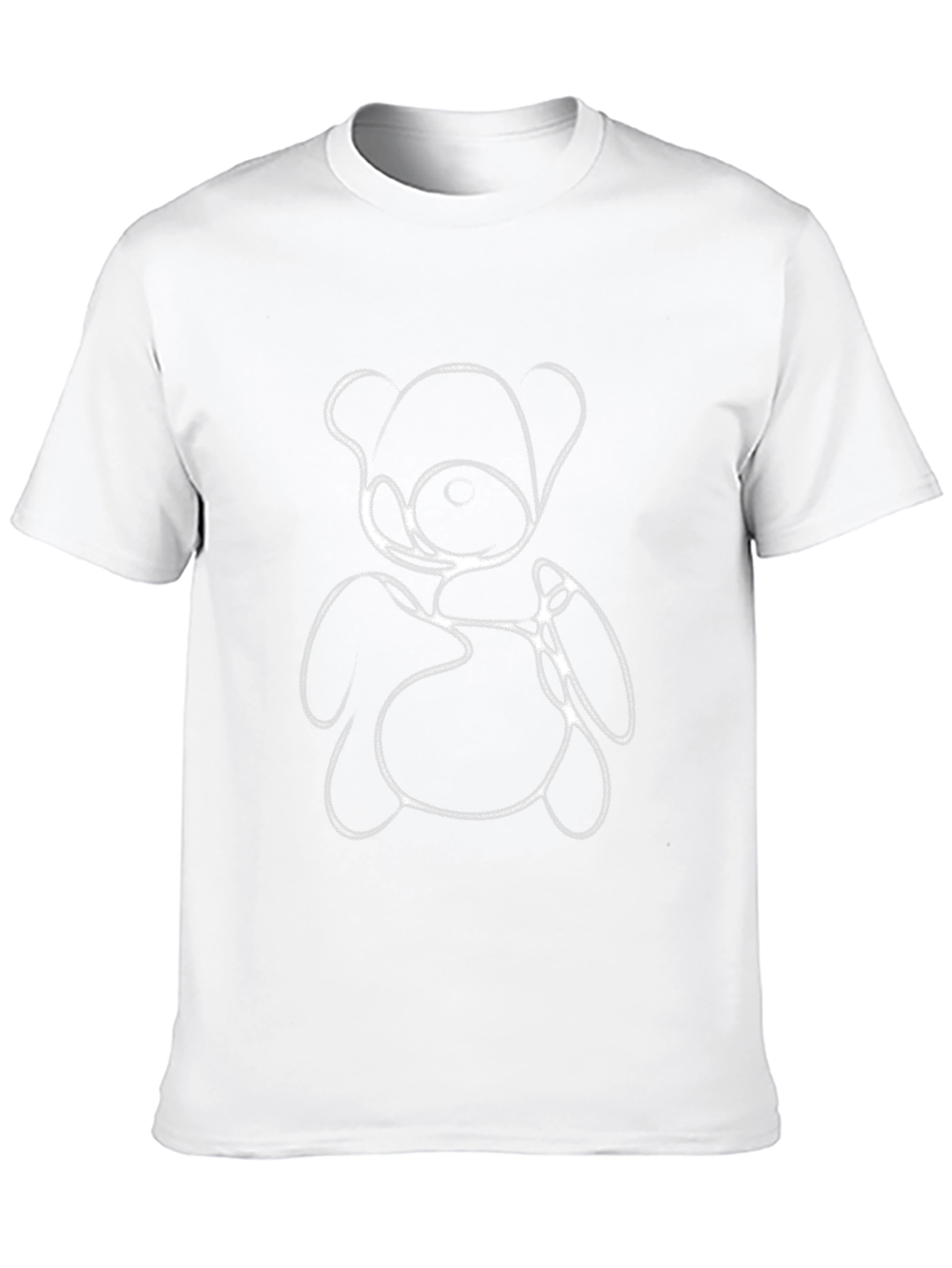 Modern Abstract Teddy Bear Black T-Shirt