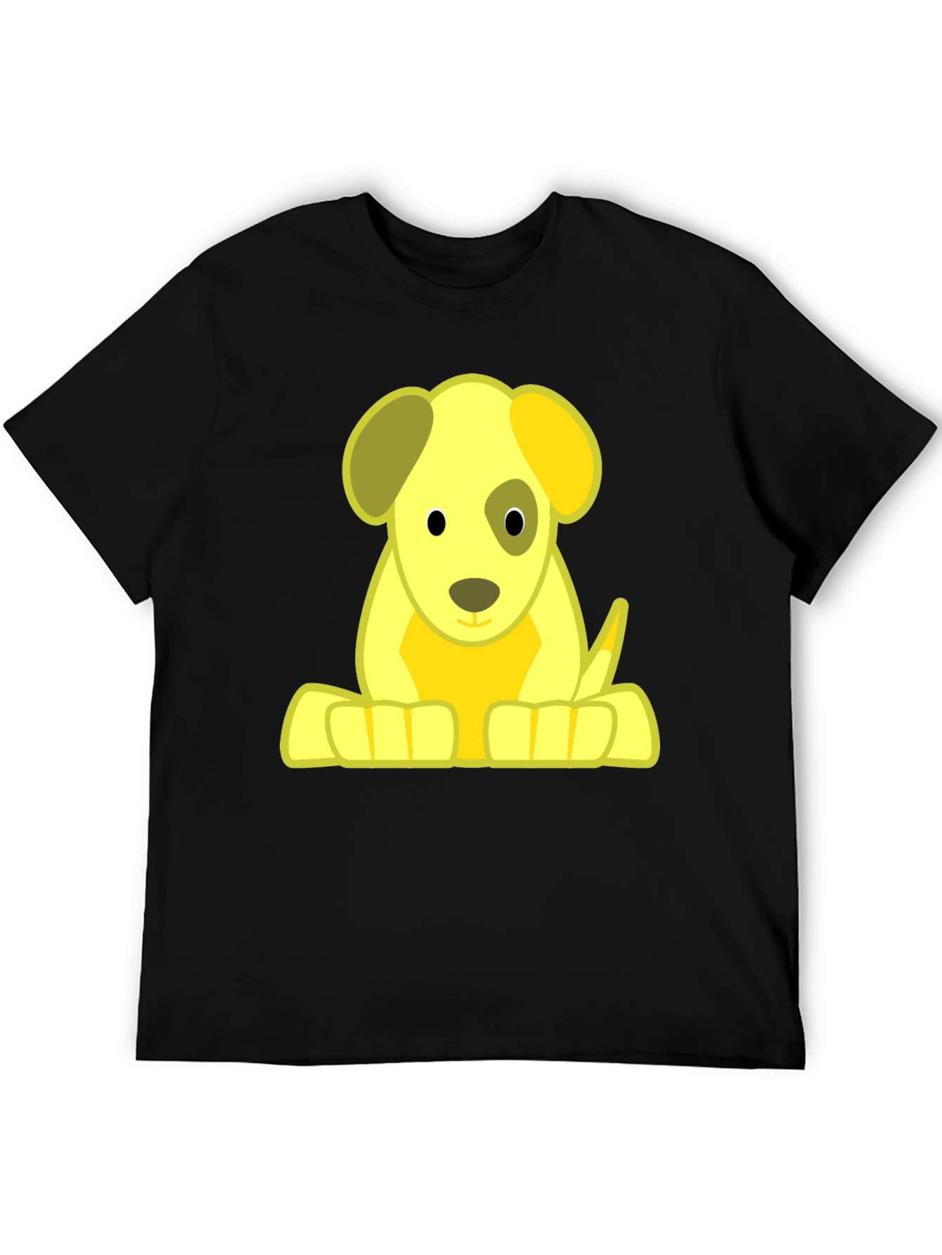 Cute Puppy Graphic Tee - Soft Black T-Shirt
