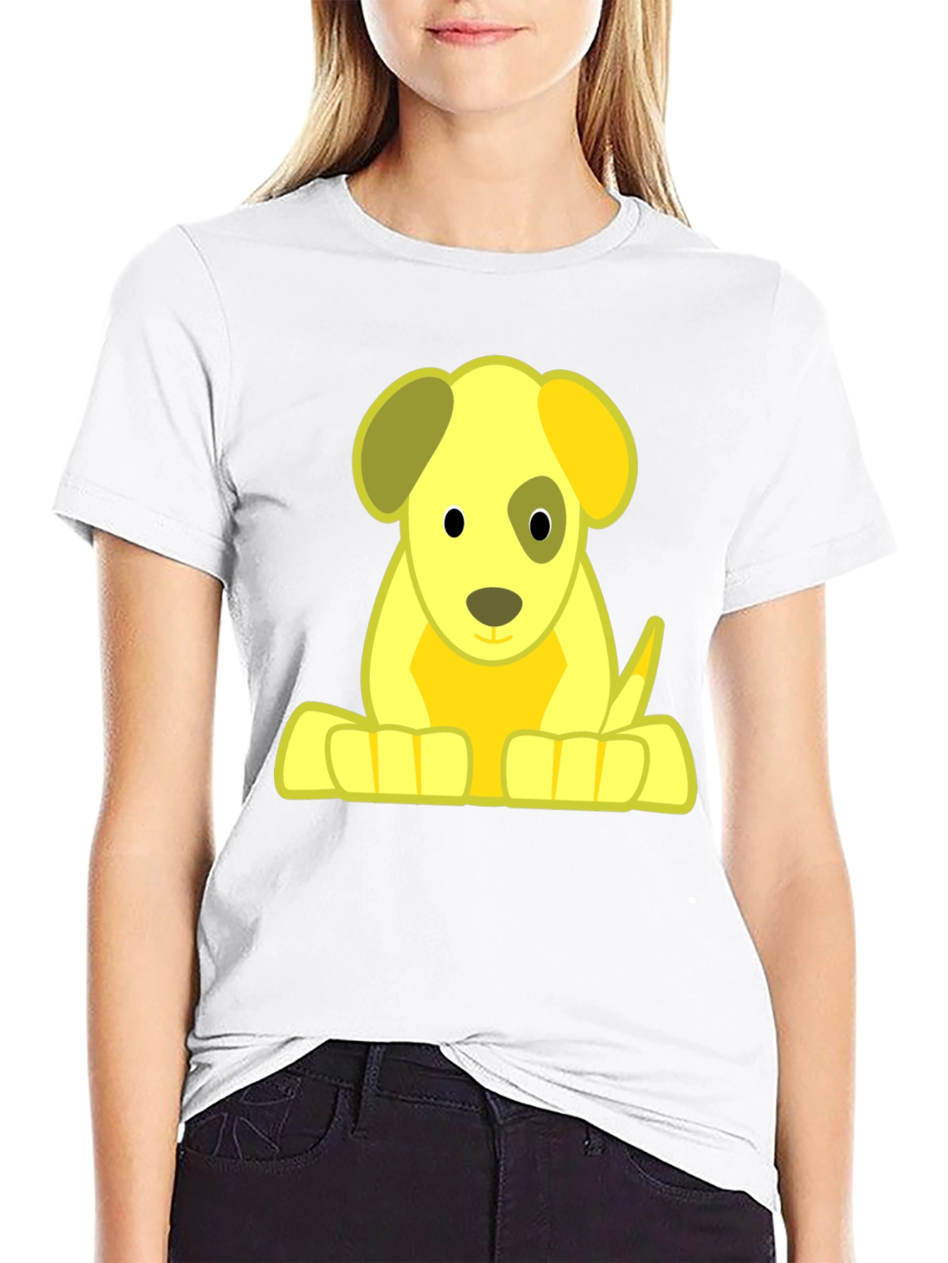 Cute Puppy Graphic Tee - Soft Black T-Shirt