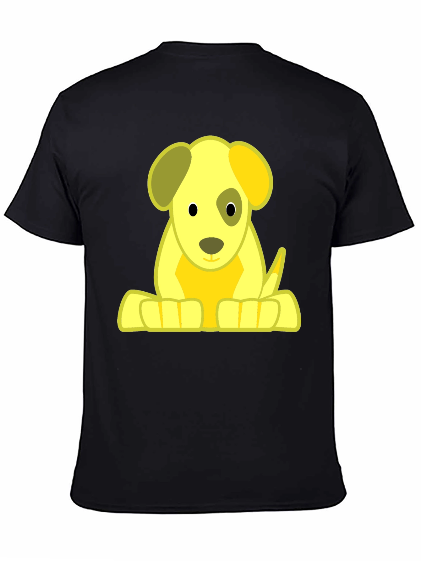 Cute Puppy Graphic Tee - Soft Black T-Shirt