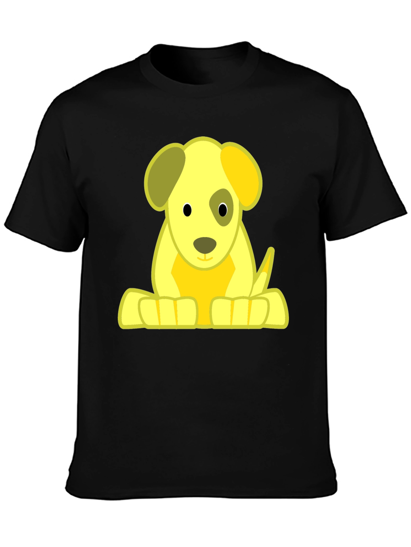 Cute Puppy Graphic Tee - Soft Black T-Shirt