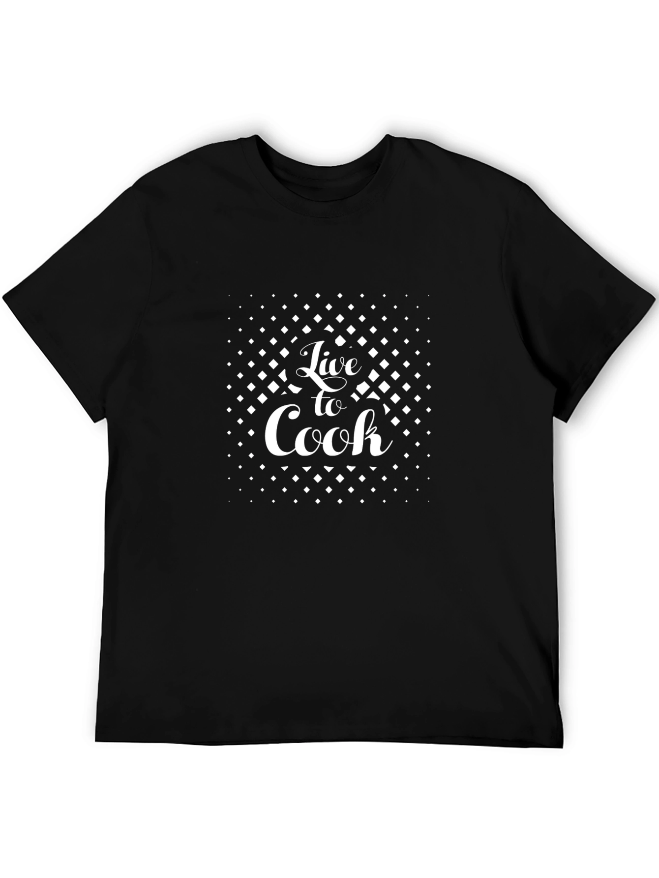 Live to Cook Black Graphic Tee
