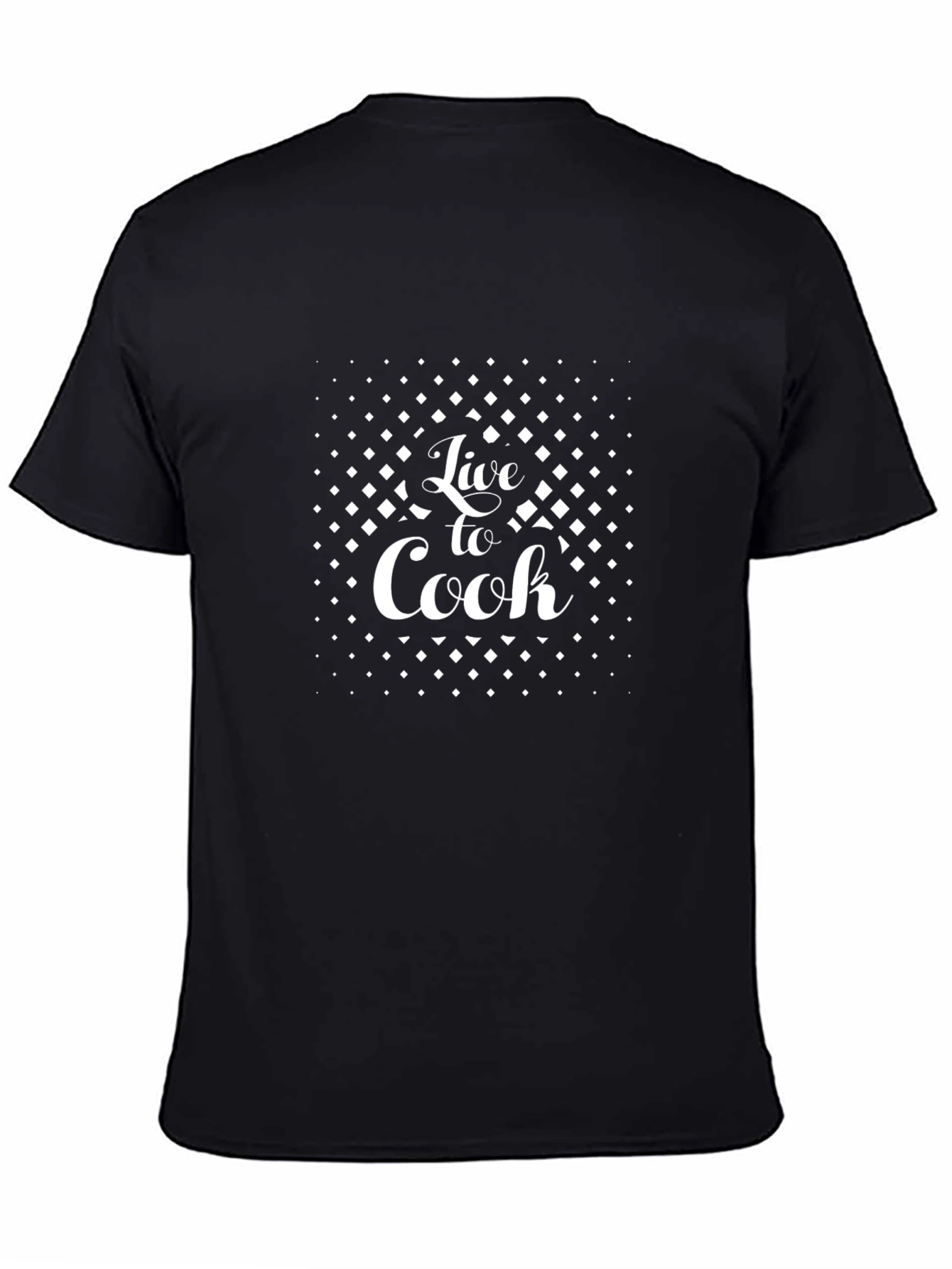 Live to Cook Black Graphic Tee