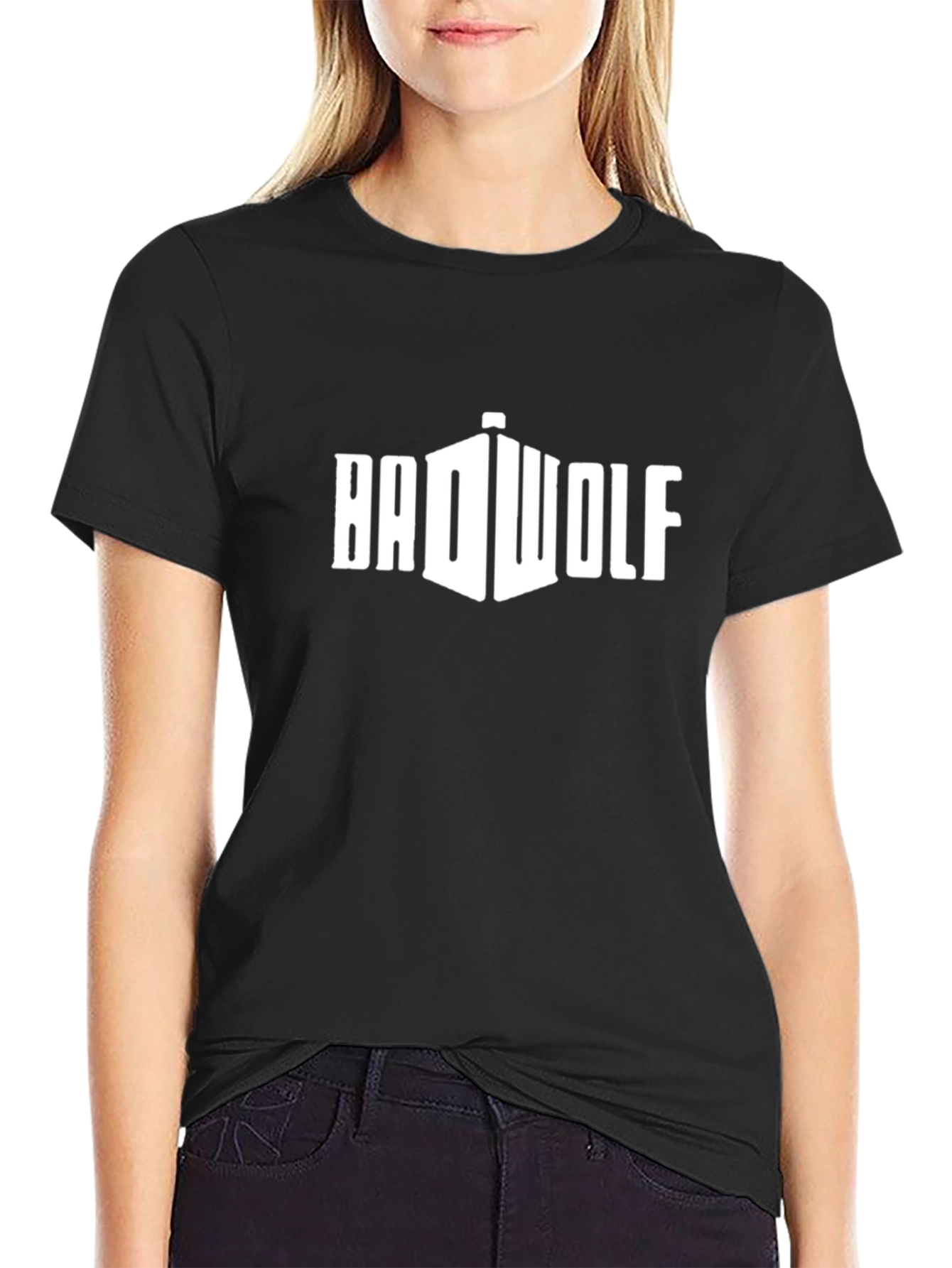 BAD WOLF Graphic Tee - Black Cotton T-Shirt