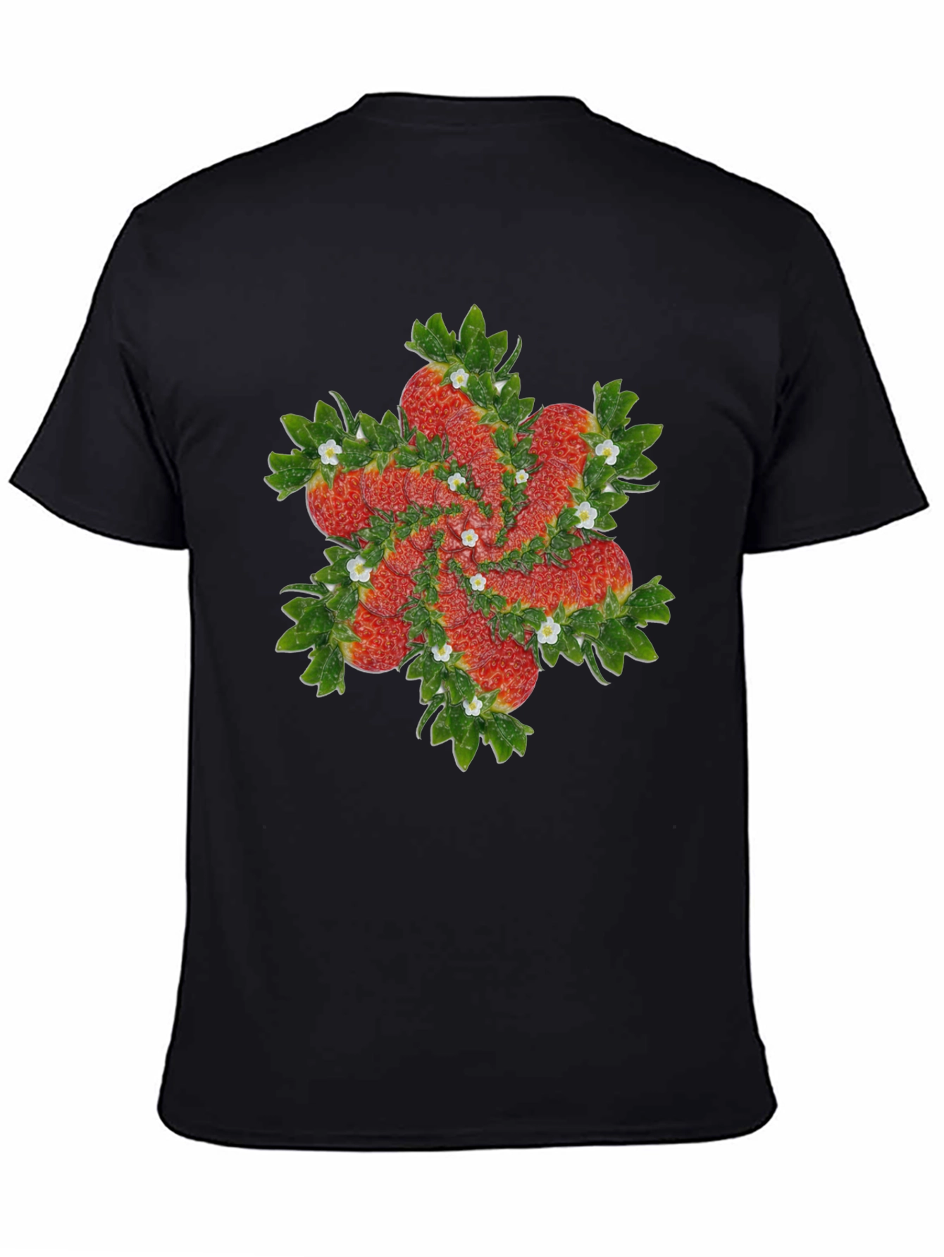 Strawberry Swirl Black T-Shirt