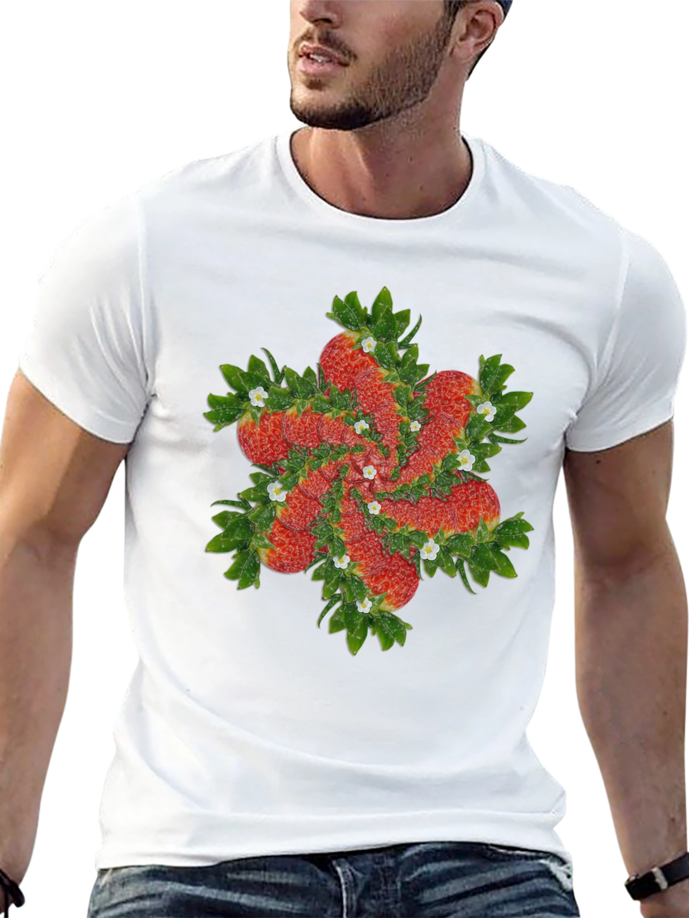 Strawberry Swirl Black T-Shirt