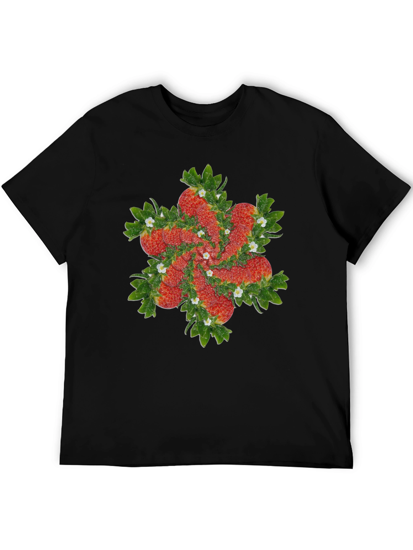 Strawberry Swirl Black T-Shirt