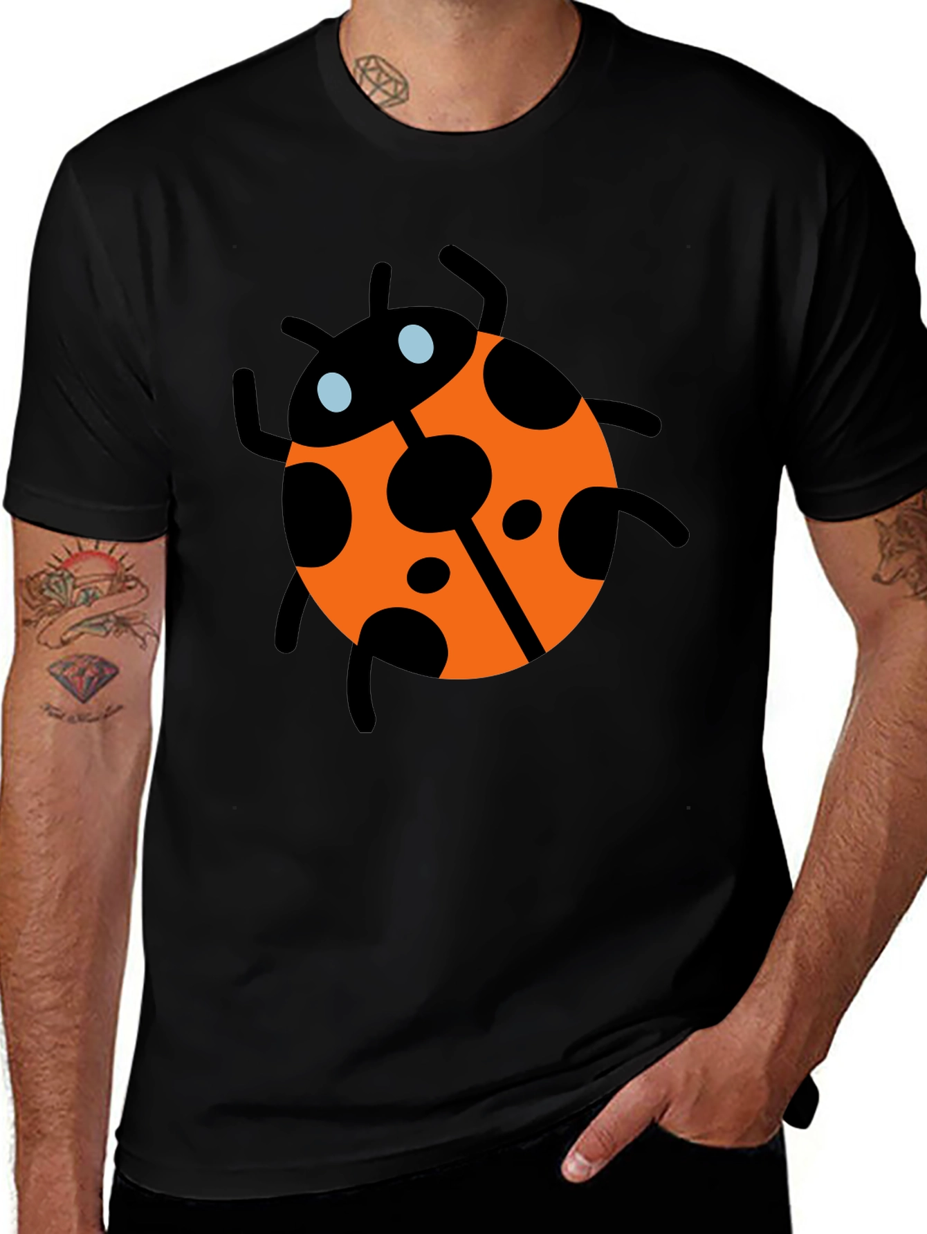 Ladybug Graphic Tee - Mens Black T-Shirt