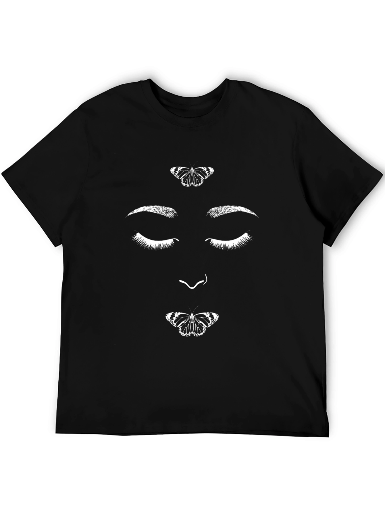 Butterfly Face Graphic Tee - Unisex Black T-Shirt