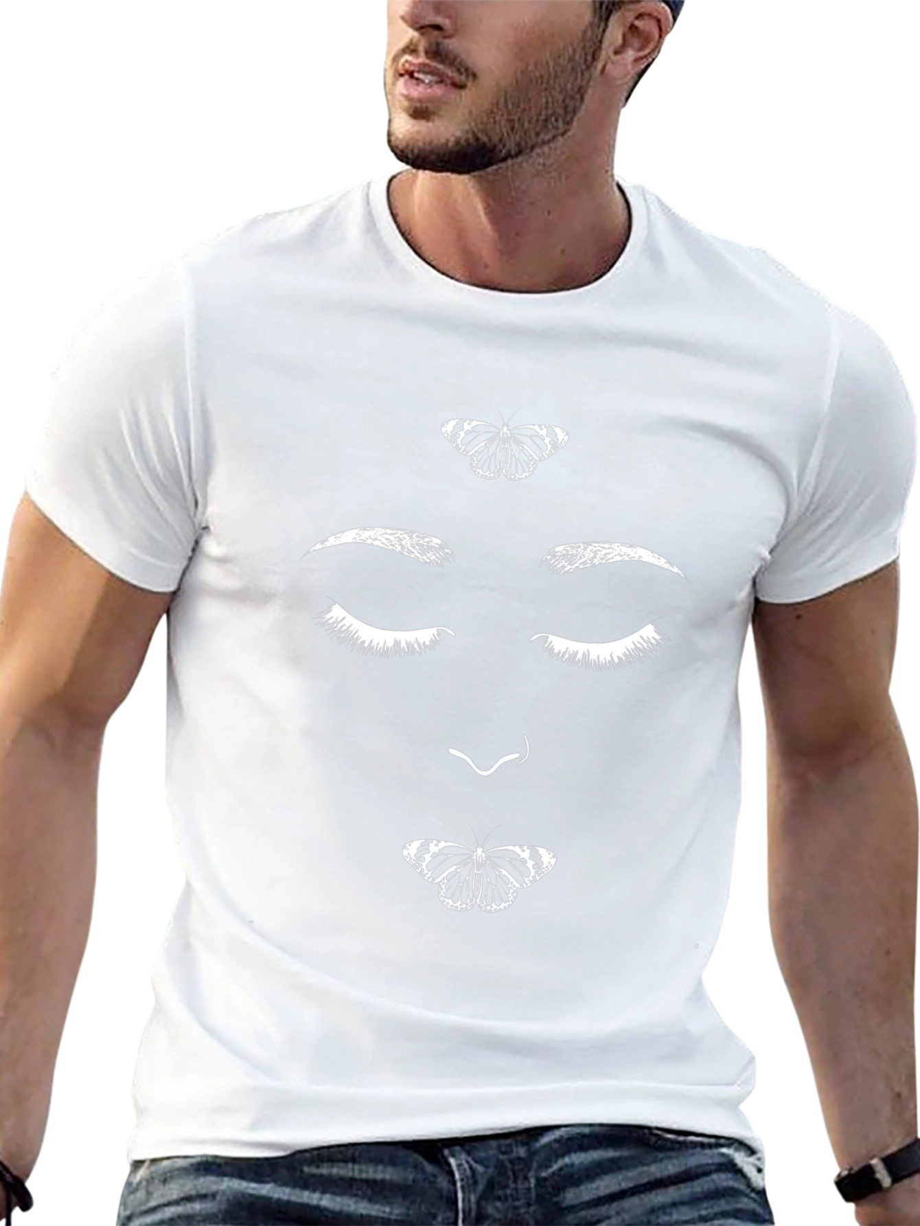 Butterfly Face Graphic Tee - Unisex Black T-Shirt