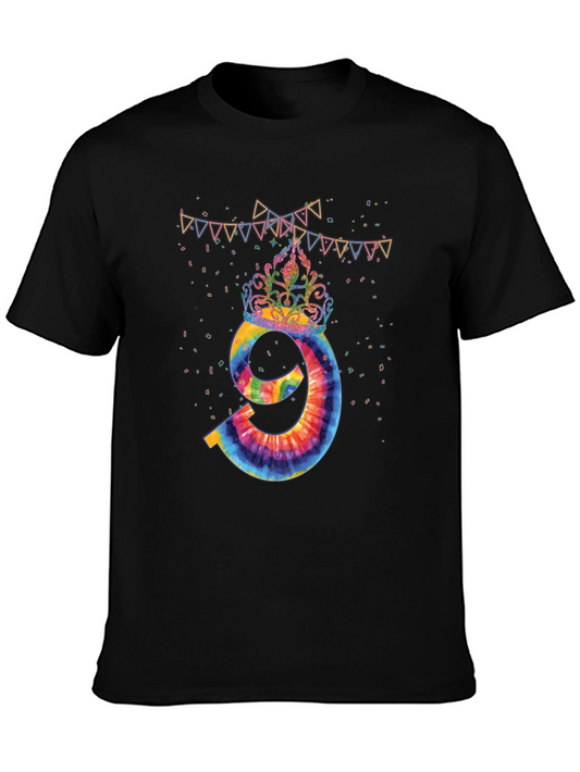 Tie Dye Number 9 Birthday T-Shirt
