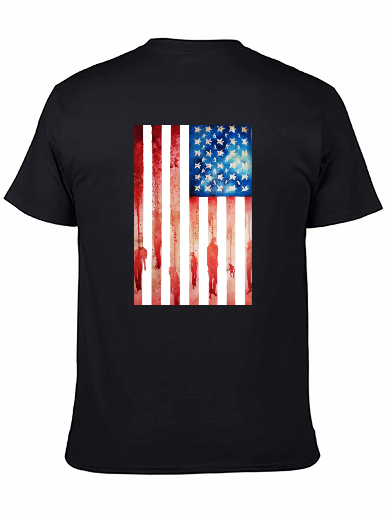 American Flag Graphic Tee - Black