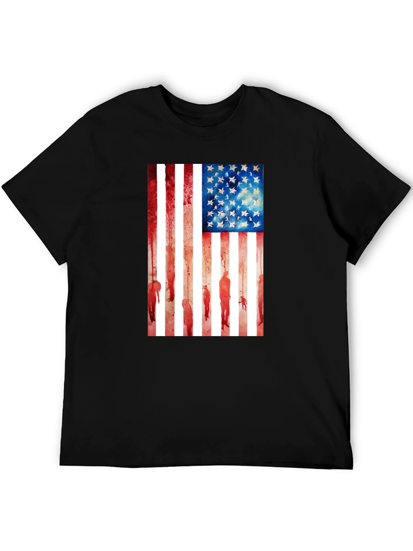 American Flag Graphic Tee - Black