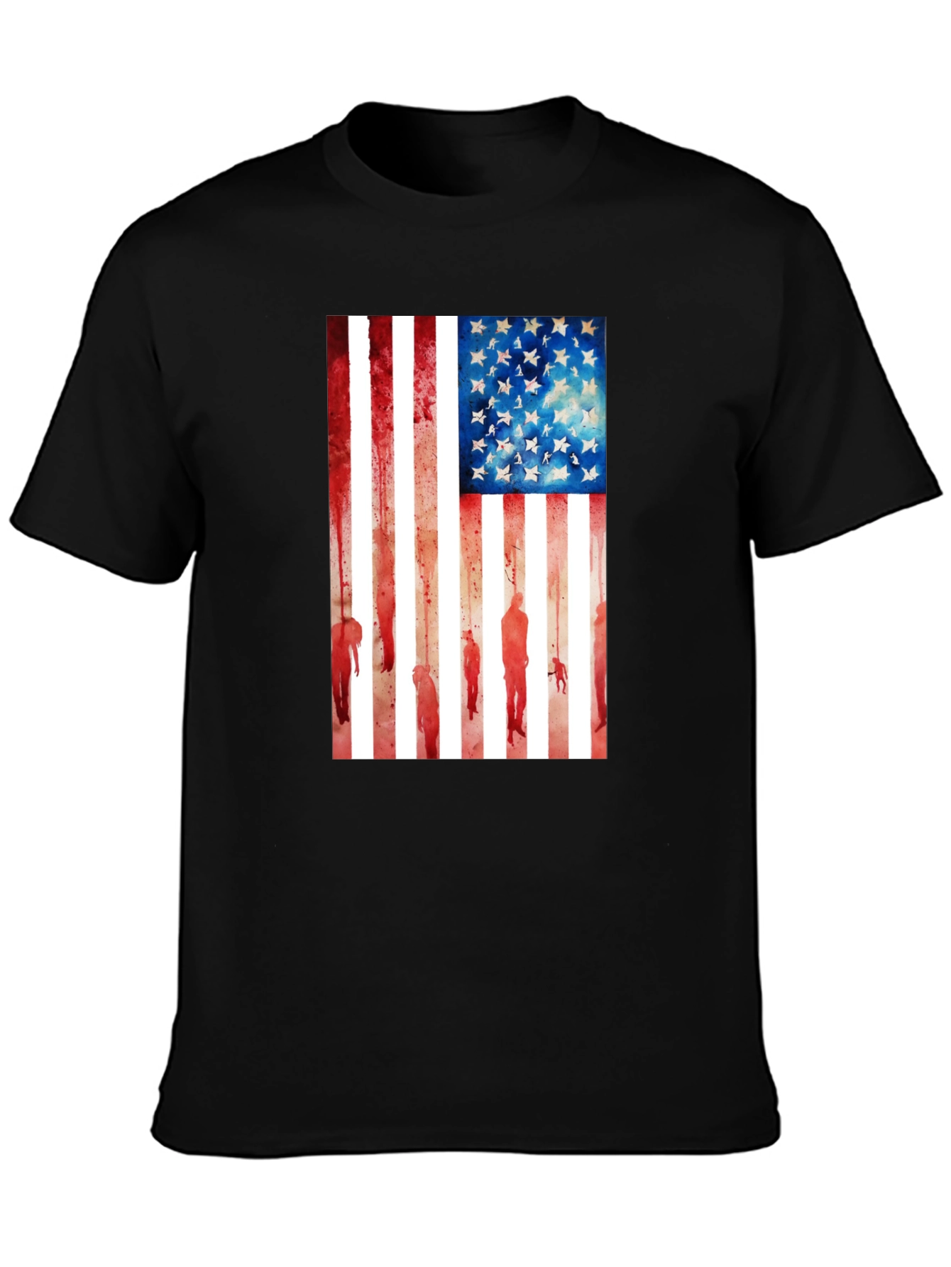 American Flag Graphic Tee - Black