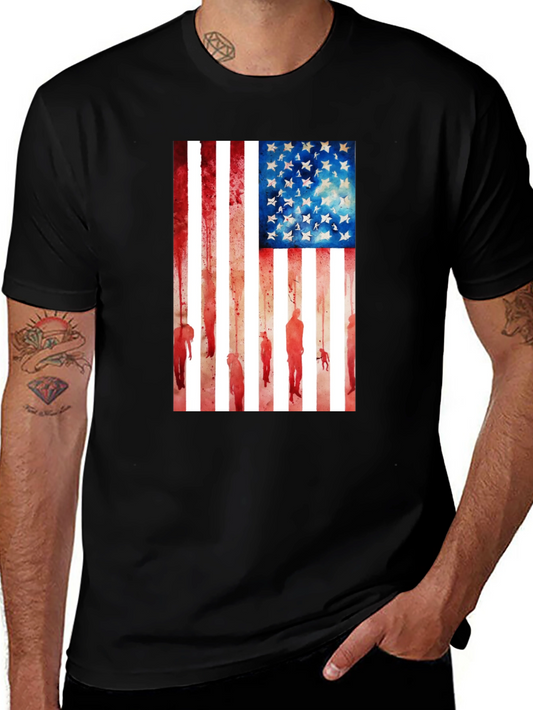American Flag Graphic Tee - Black