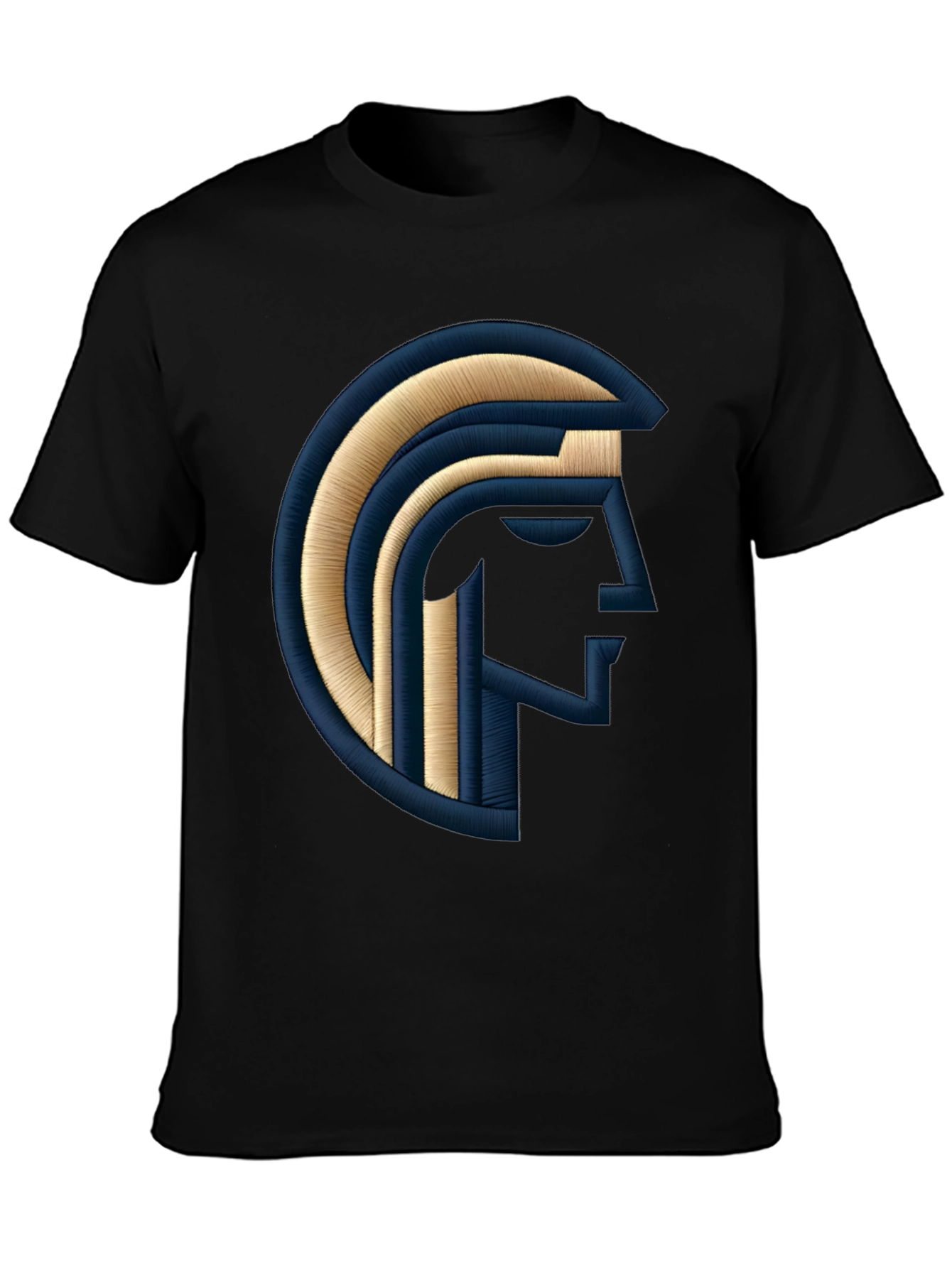 Embroidered Spartan Graphic Black T-Shirt