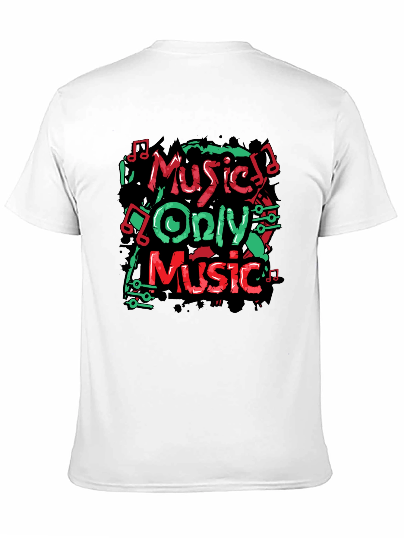 Music Only Tee - Graphic Print Crew Neck T-Shirt
