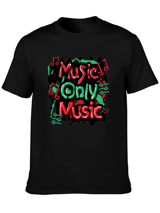 Music Only Tee - Graphic Print Crew Neck T-Shirt