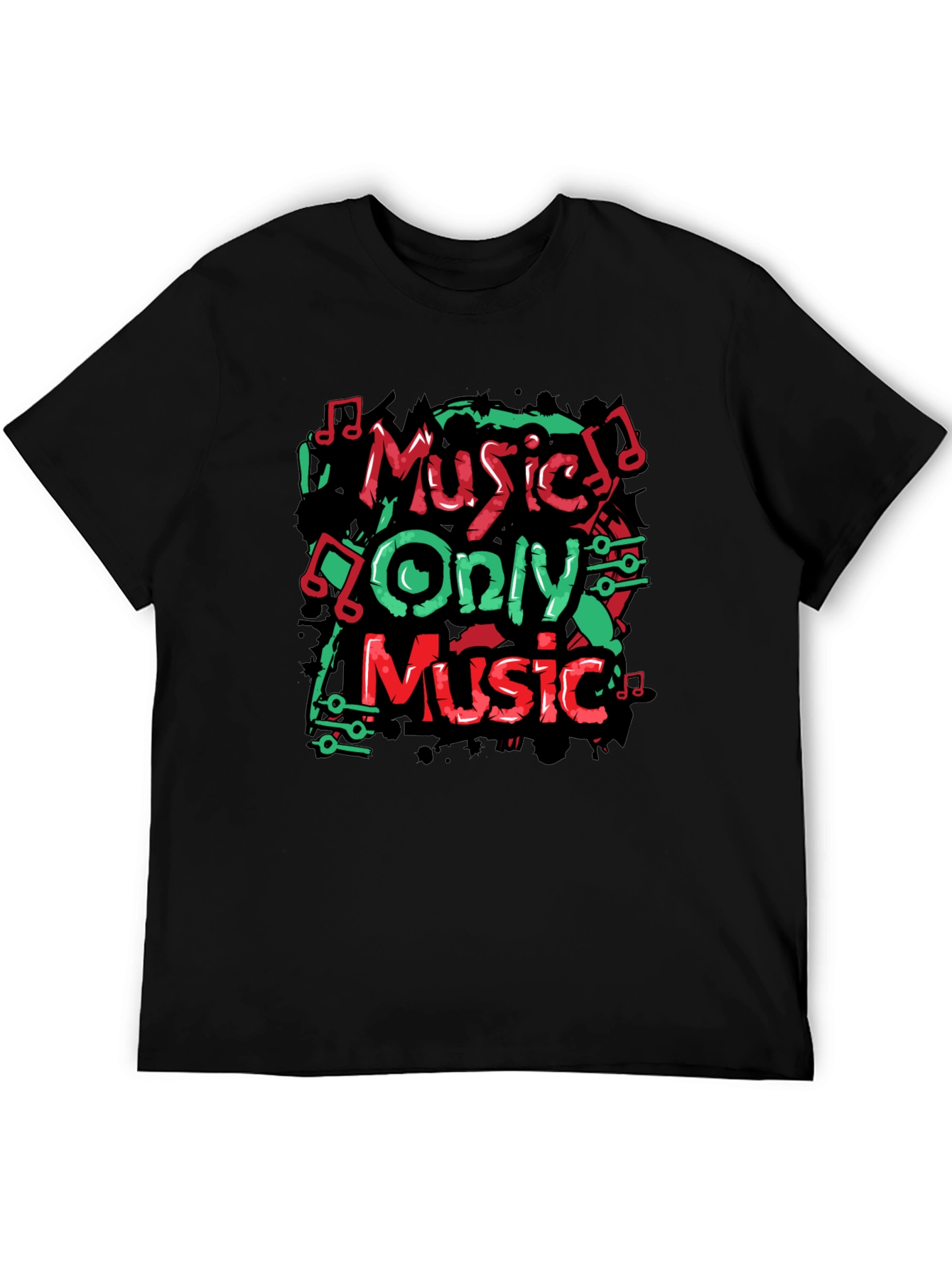 Music Only Tee - Graphic Print Crew Neck T-Shirt