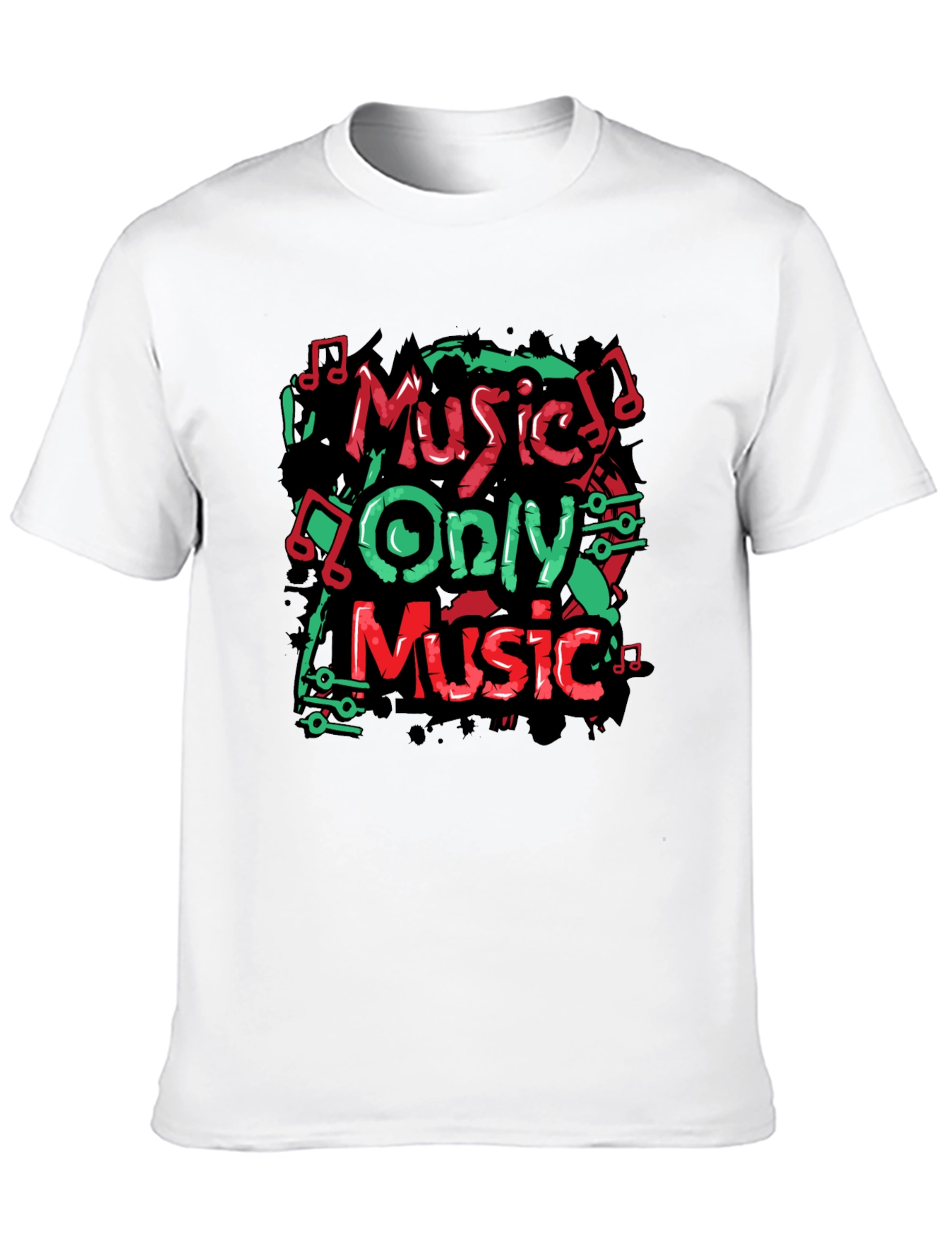 Music Only Tee - Graphic Print Crew Neck T-Shirt
