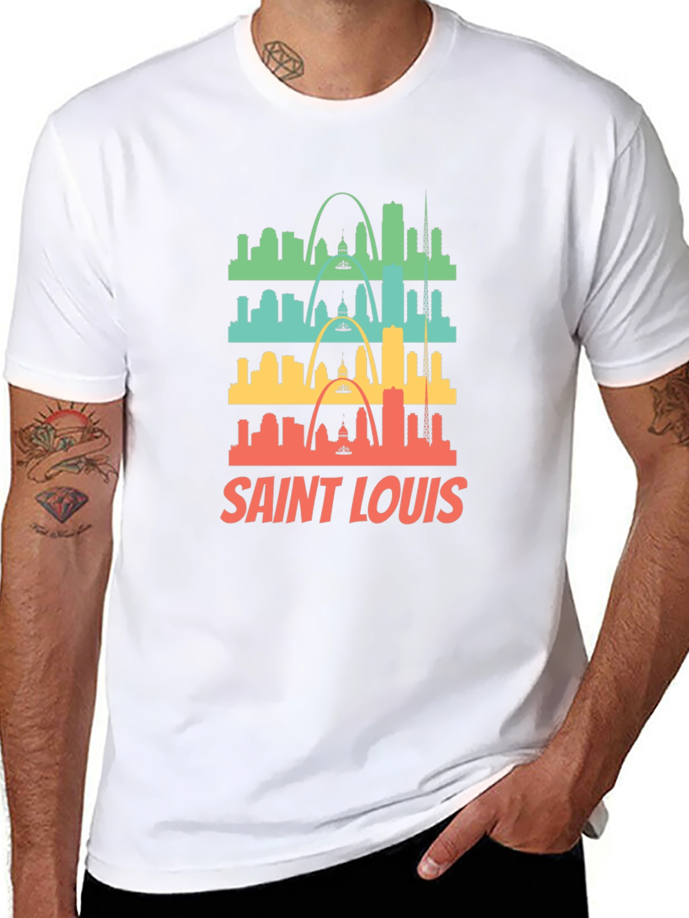 Saint Louis Skyline Graphic Tee - Retro Style