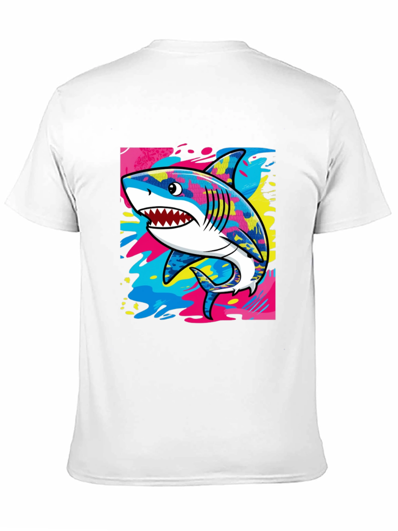 Cool Shark Graphic Print Black T-Shirt